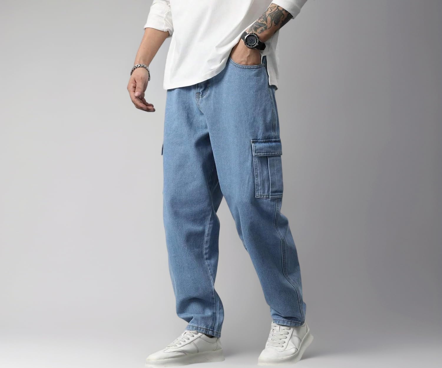 TAGAS Men Loose Fit Men's Flip Pocket Jeans || Mens Stylish Cotton Loose Fit ...