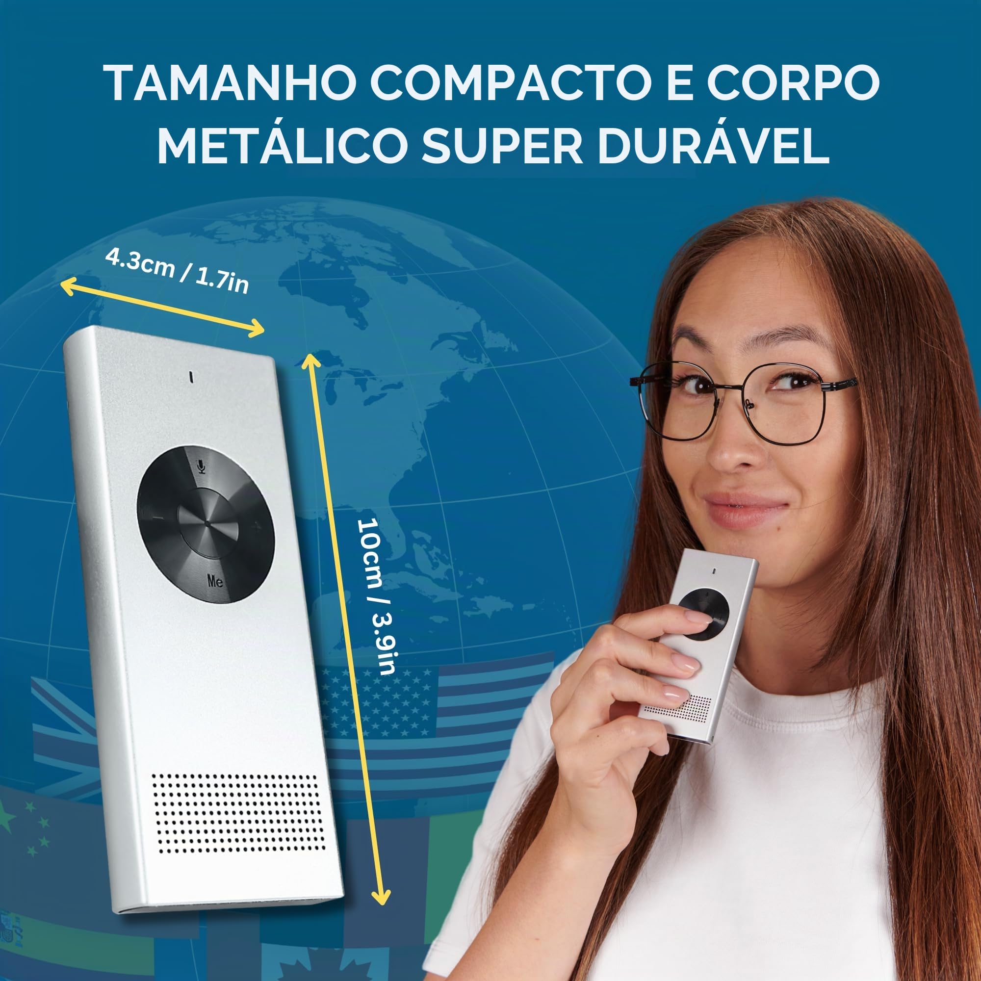 ENENCE PRO Tradutor de Idiomas em Tempo Real – Fone Tradutor