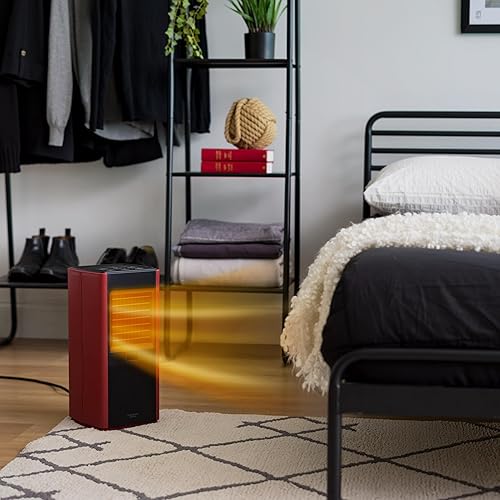 Vista 18 de IRIS USA WOOZOO - Calentador portátil oscilante de 1500 W con sensor de movimiento, ventilador de cerámica espacial para escritorio, calefacción