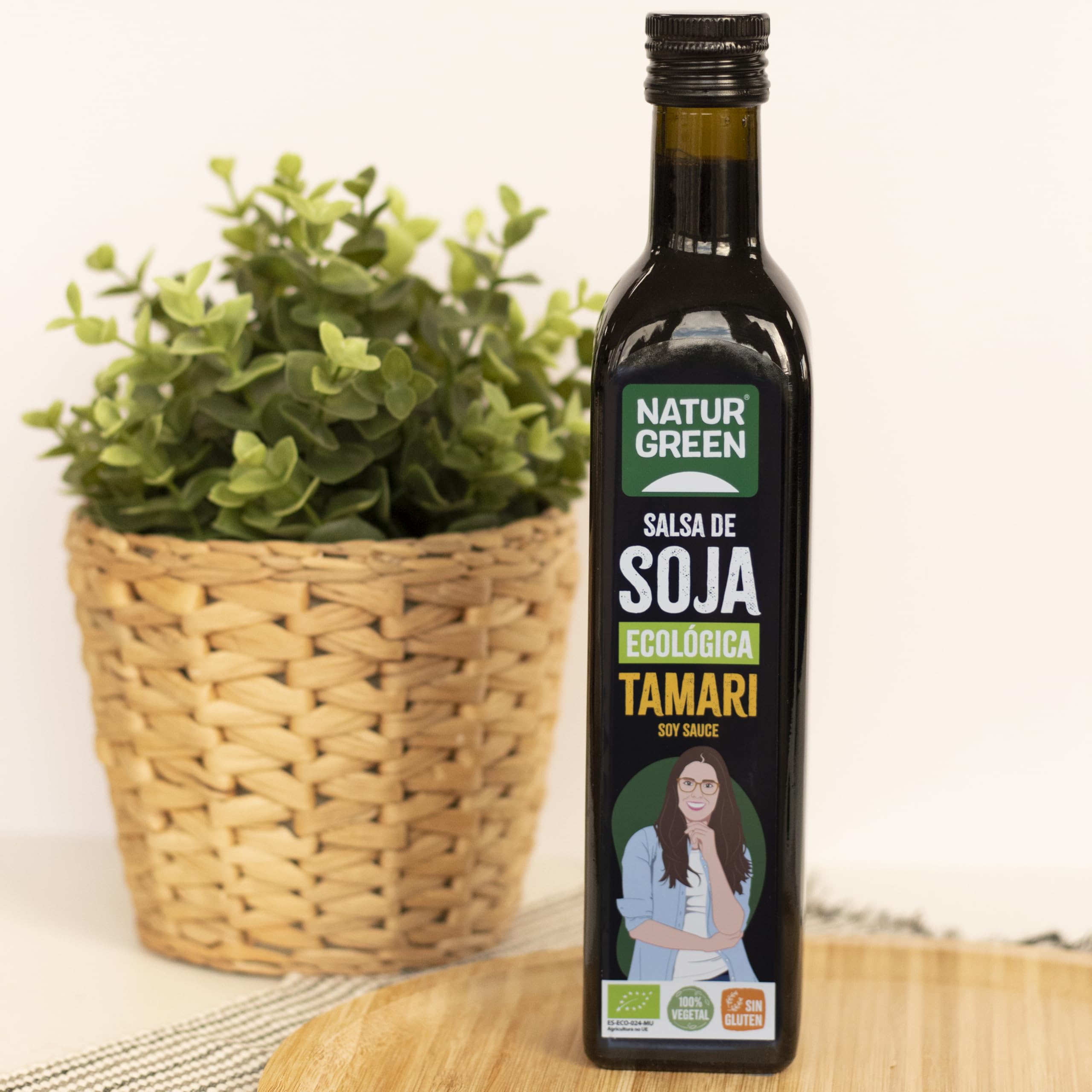 NaturGreen - Tamari Salsa de Soja Bio, Pack 6 x 500 ml, Condimento Ecológico, Alternativa sin Gluten, para Cocinar y Aderezar, Ecológico Certificado