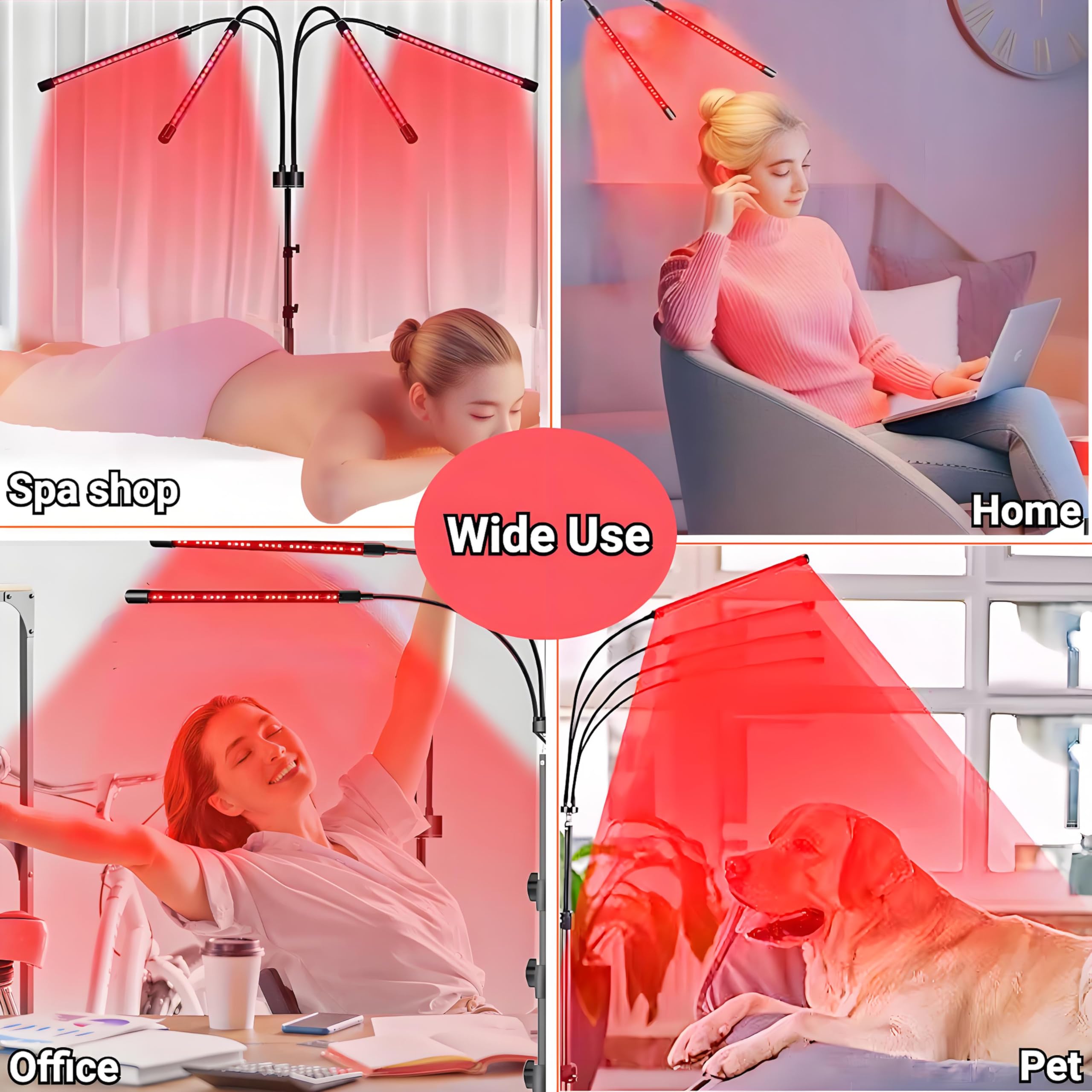 Lámpara de terapia de luz roja, luz de calentamiento por infrarrojos de 660 nm y 850 nm para rostro, espalda, cuerpo, alivio del dolor y antienvejecimiento, panel de luz roja de 120 piezas LED