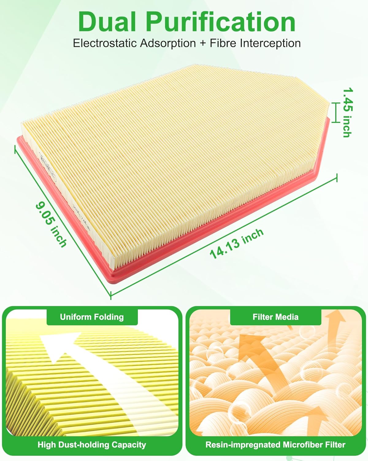 Engine & Cabin Air Filter Set Fit for Chrysler 300 3.6L/5.7L/6.4L Gas; for Dodge Challenger 3.6L/5.7L/6.2L/6.4L Gas; for Charger 3.6L 5.7L 6.2L 6.4L Gas. Replace CF11668, 04861746AB