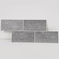 Vista 13 de Colamo Paquete de 5 azulejos de mosaico de piedra sintética de cemento gris claro para salpicaduras de cocina, calcomanías de azulejos de pared