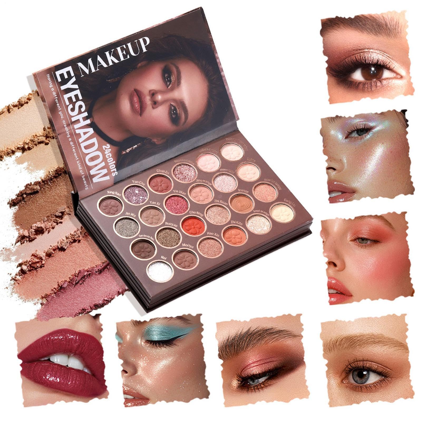 Lidschatten-Palette, langanhaltend, intensive Pigmentierung