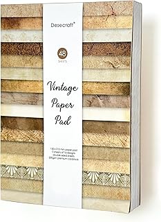 48 sheets Vintage Antique Scrapbooking Cardstock Decorative Paper Pack f...