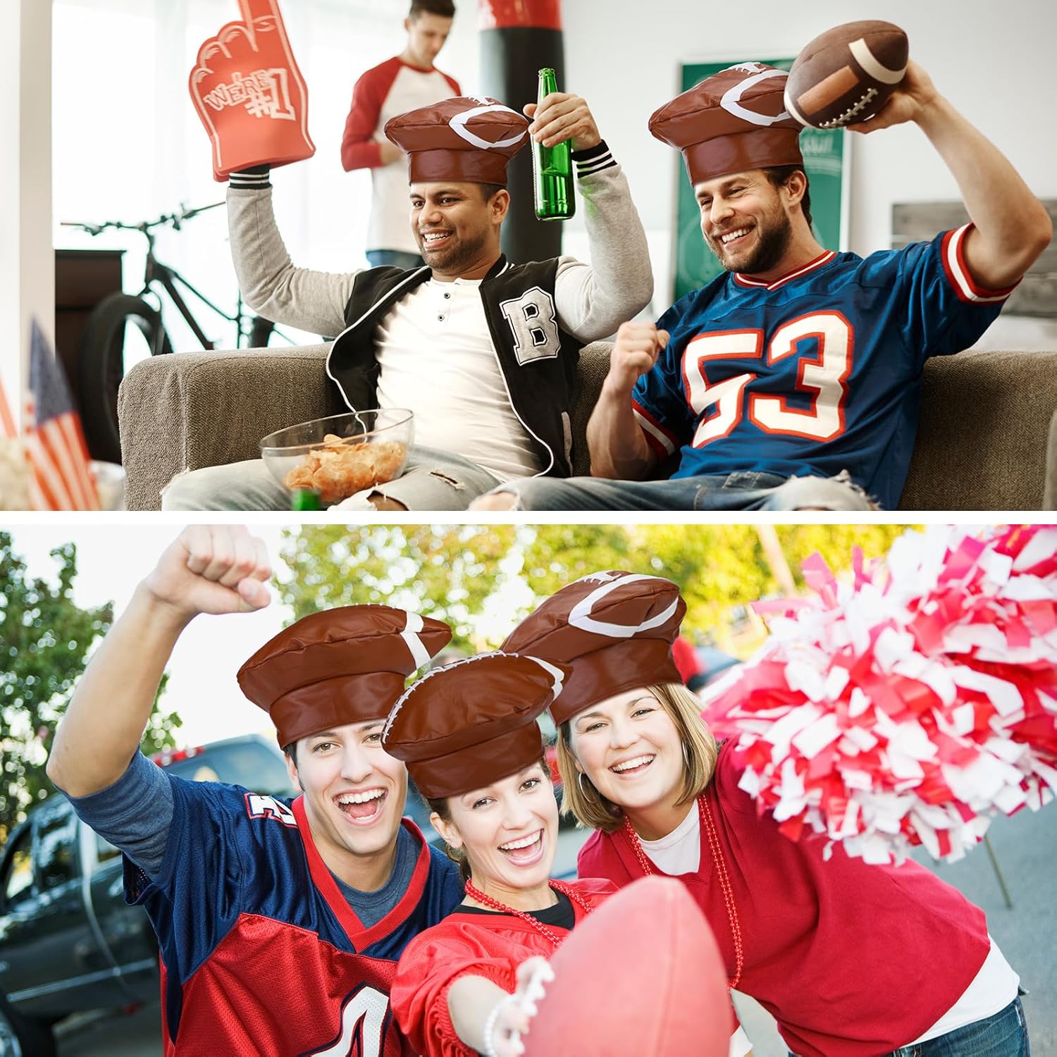 Chicingyou Funny Football Hat Sports Team Spirit Events Sports Day Celebrations Team Spirit Themed Football Party Accessory