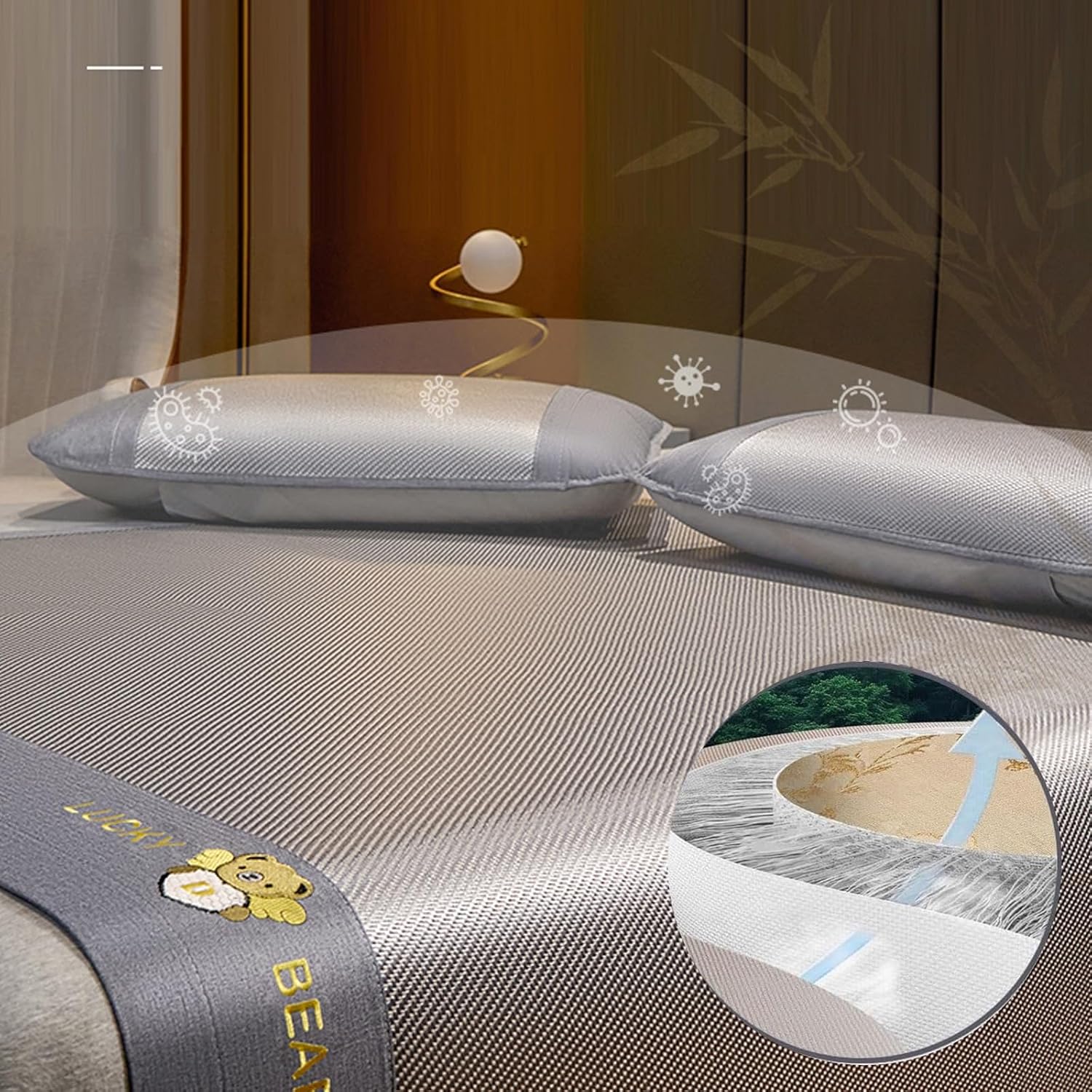 Summer Cooling Mat, Ice Silk Mat Washable Cooler Mattresses, Air Conditioning Mats, Bedroom Essential for Children, Adults(Brown,80X190CM/31.4x74.8'')