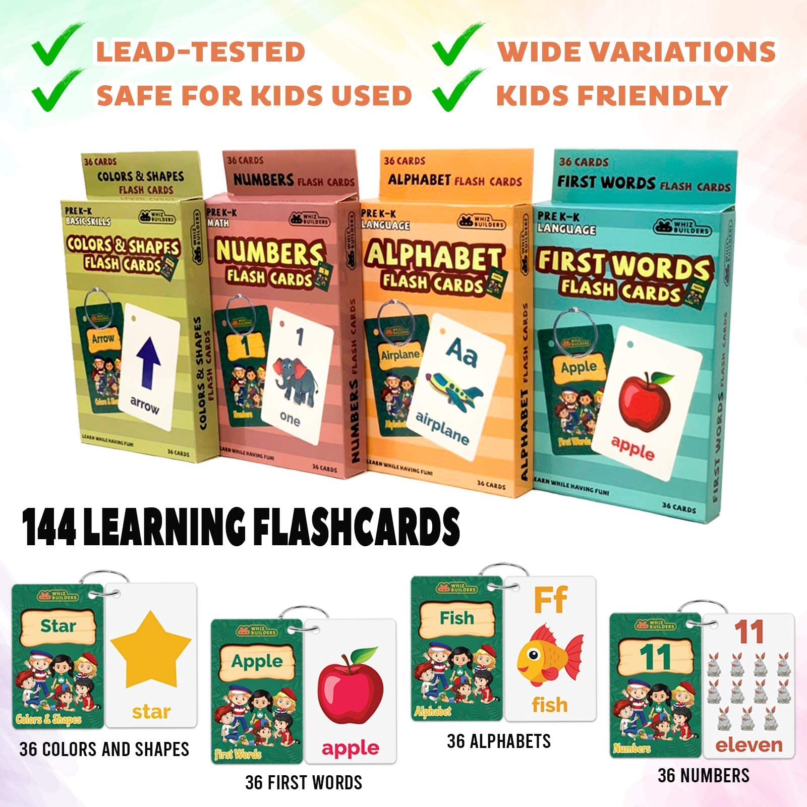 Buy Whizbuilders Alphabet Flash Cards for Toddlers 4Packs ABC Letter
