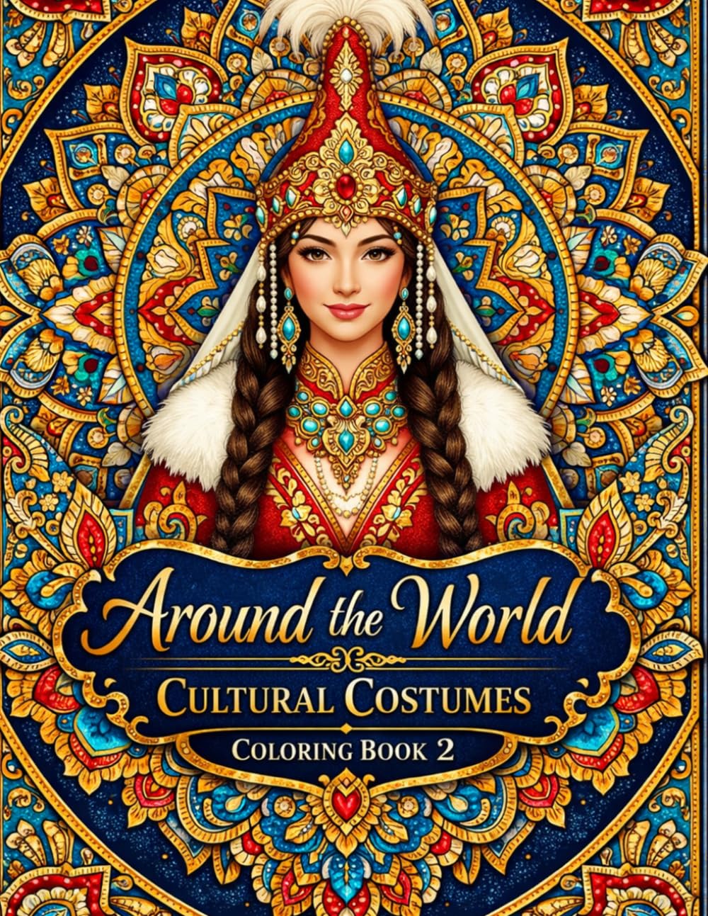 Around the World: Cultural Costumes Coloring Book 2 (World Heritage & Cultures)