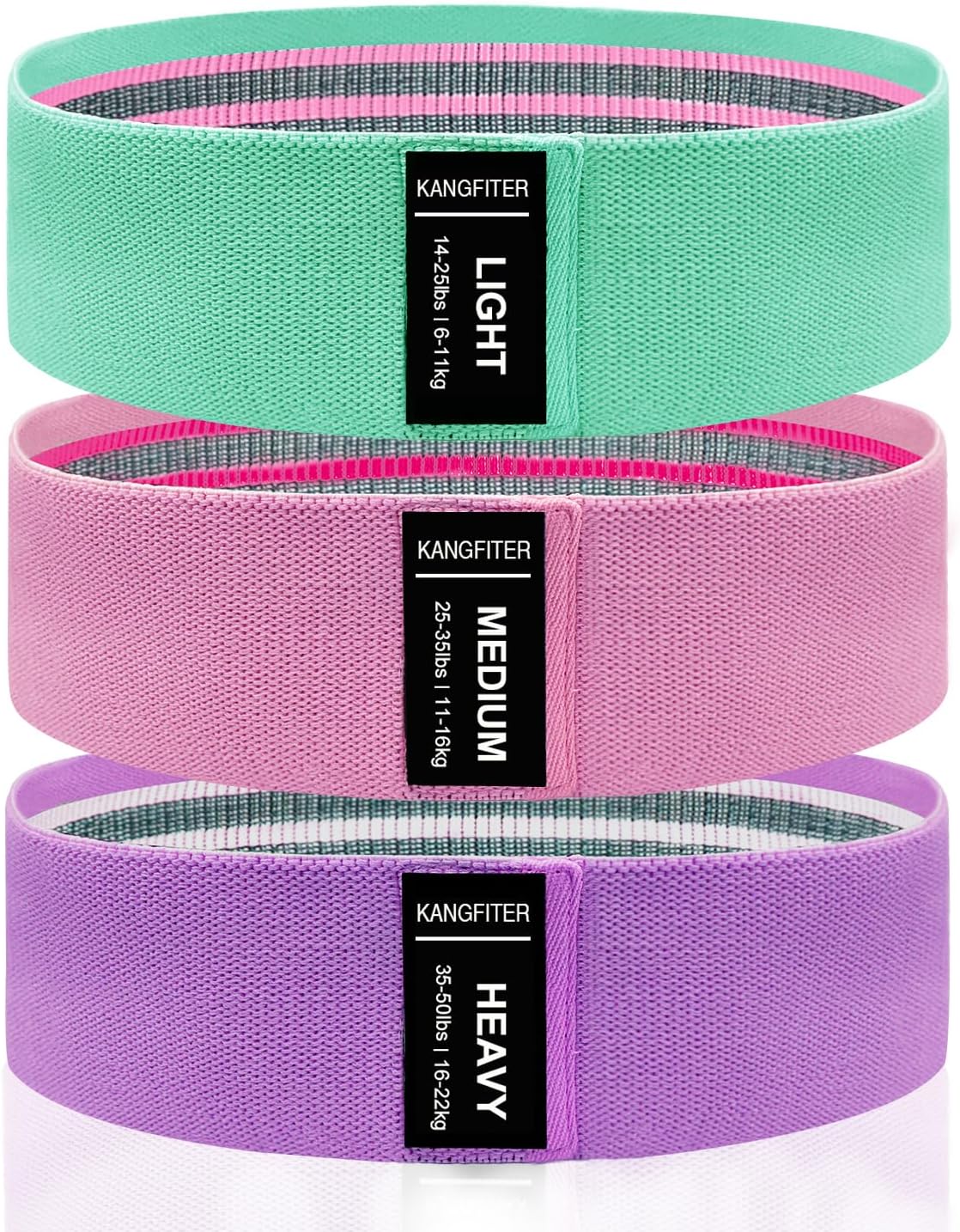 Fabric Resistance Bands for Working Out, 3 Level Non-Slip Booty Bands for Women and Men, Loop Exercise Bands Set for Leg and Glutes, Hip Elastic Bands for Home and Gym Fitness, Yoga, Pilates