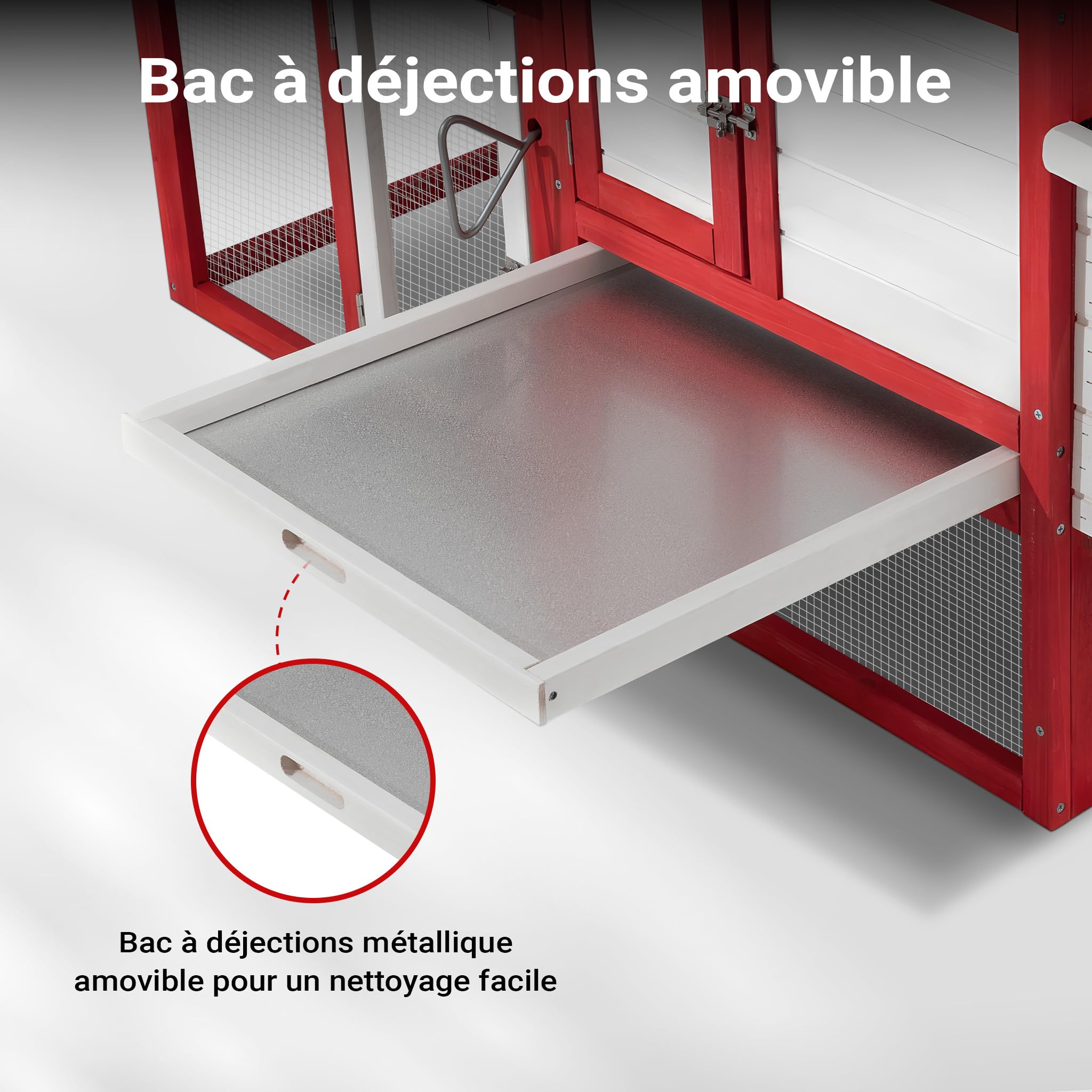 Wiltec Poulailler avec Nichoir, Enclos & Pondoir – 1155 x 520 mm – en Bois Sapin – Toit bitumé – avec Grillage et Bac à crottes – Maison pour Petits Animaux, Poules, volaille Clapier