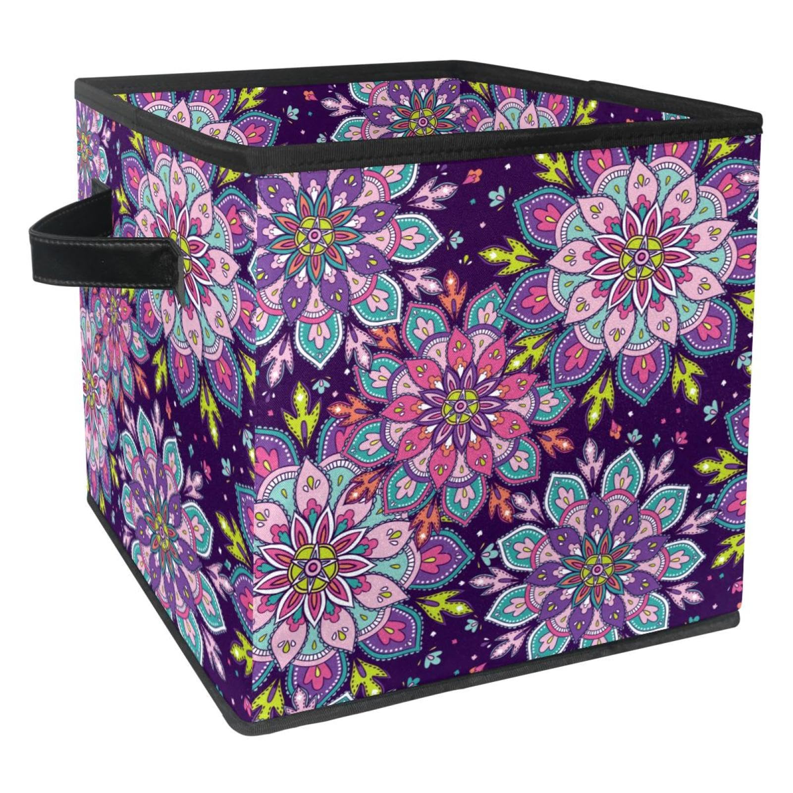 Panier de rangement pliable avec poignées | Grand bac en tissu rigide pour jouets