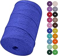 Vista 44 de Cuerda de yute natural de 0.079 pulgadas y 328 pies para manualidades, cuerda de yute de colores de 3 capas para envoltura de regalos, jardinería
