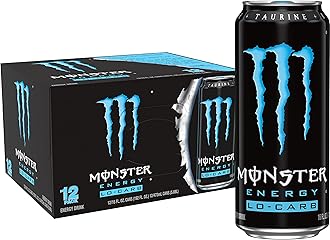 Energy, Lo-Carb Monster, Low Carb Energy Drink, 16 Ounce (Pack of 12)