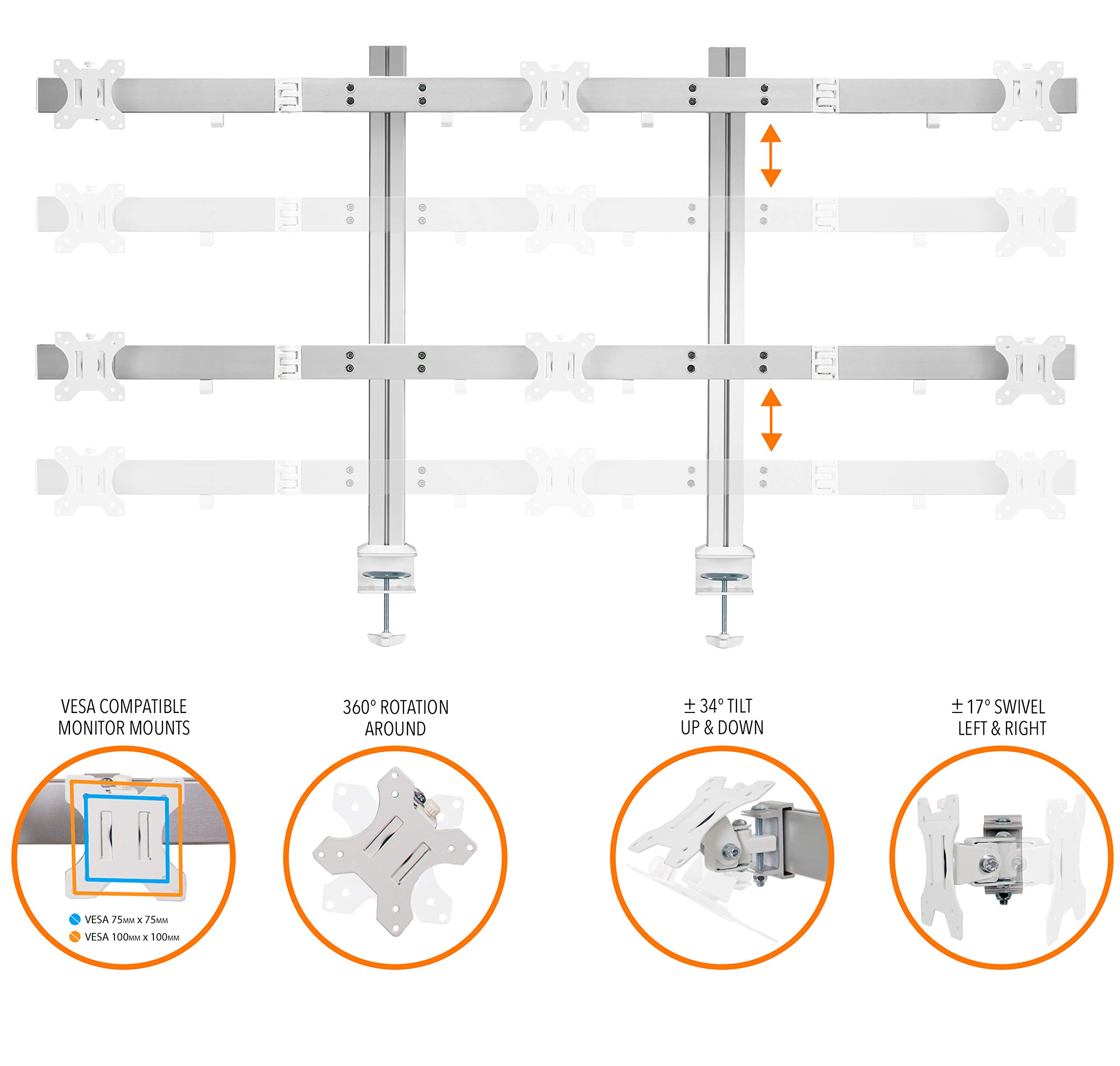 Stand Steady 6 Monitor Mount Heavy Duty Height Adjustable Monitor
