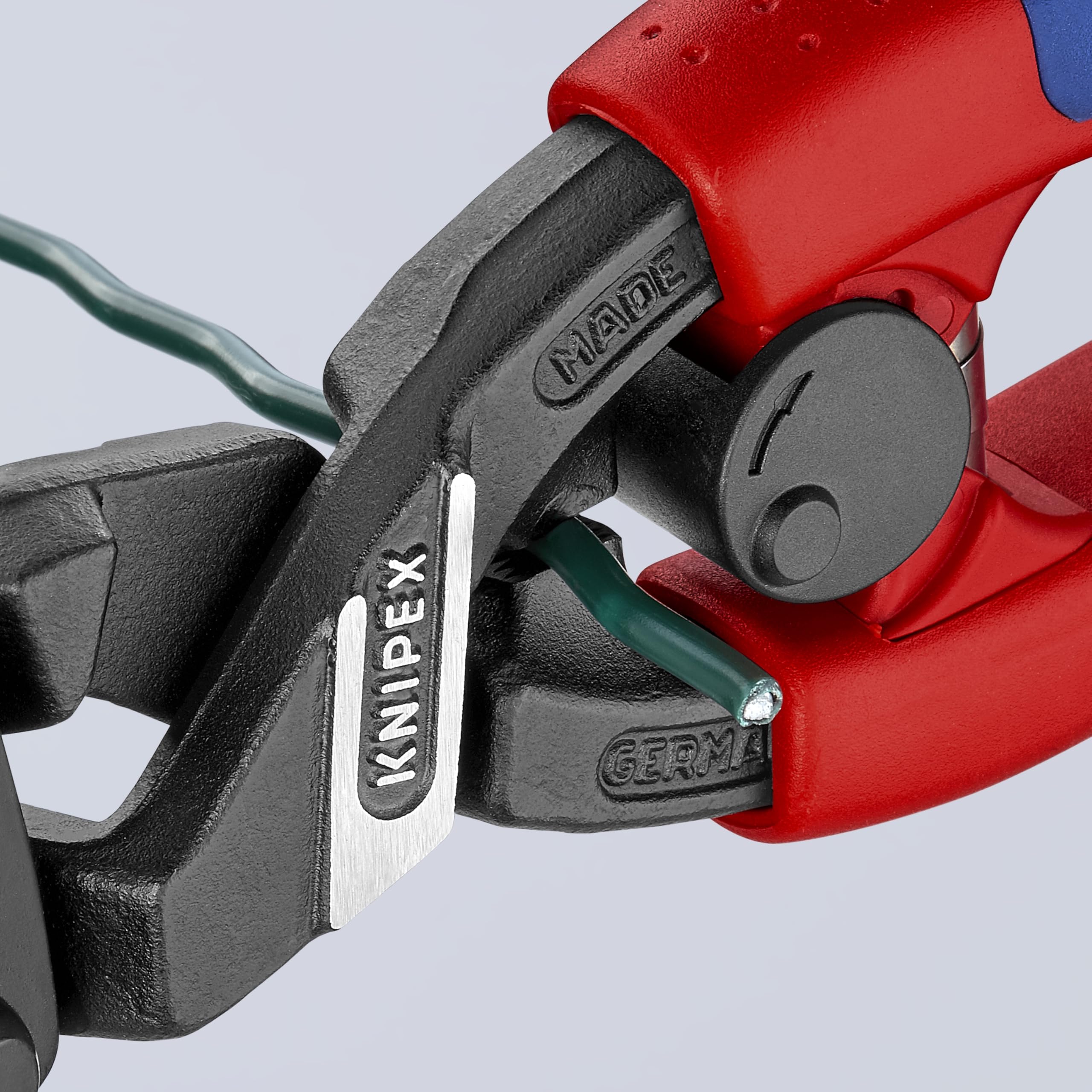 Knipex 7122200 Komfort Griff abgewinkelt Hohe Hebelwirkung Bolzenschneider Schnitt, 71 22 200