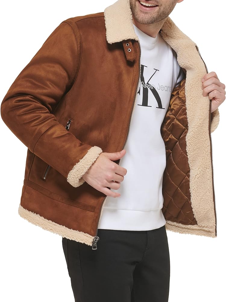 Calvin klein b 3 faux shearling jacket Clearance
