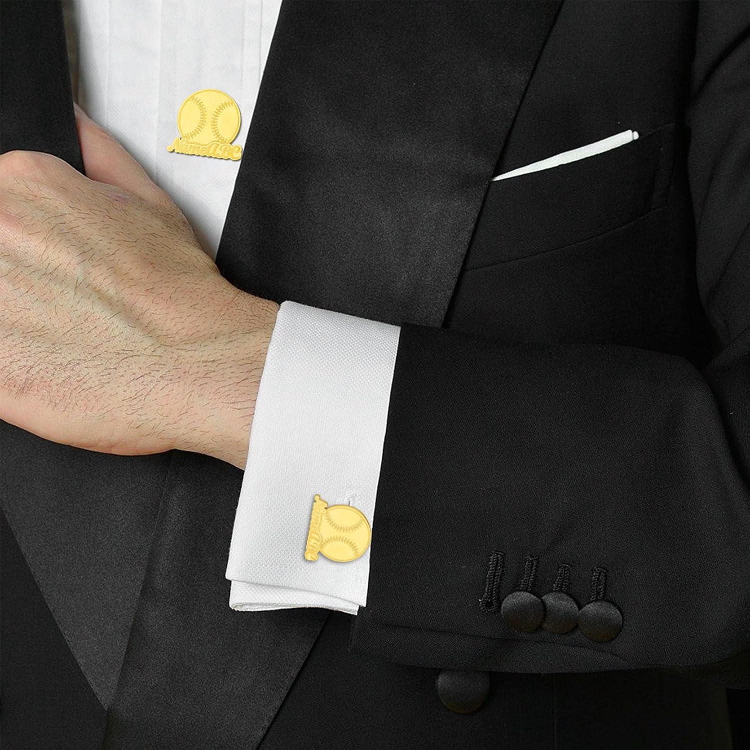 Personalized Cufflinks for Men, Custom Number Name Shirts Cuff Links Gifts for Father Boyfriend Husband, Initial Monogram Groom Cufflink from Bride Wedding Jewelry