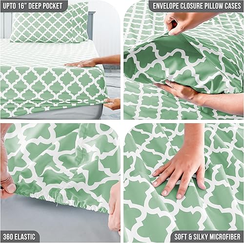 Miniatura 4 de LDC Lux Decor Collection - Juego de sábanas, 4piezas, microfibra cepillada alta ozyd, fundas, bolsillo de sábana de hasta 16pulgadas de profundidad