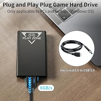 JAnimauxx Gaming Hard Drive with 3 Game Systems, Retro Game Console with Built in 16191 Games, Emulator Console with 80 Game Emulators, Video Game Console for PC (Game HDD-1 Wired controller)