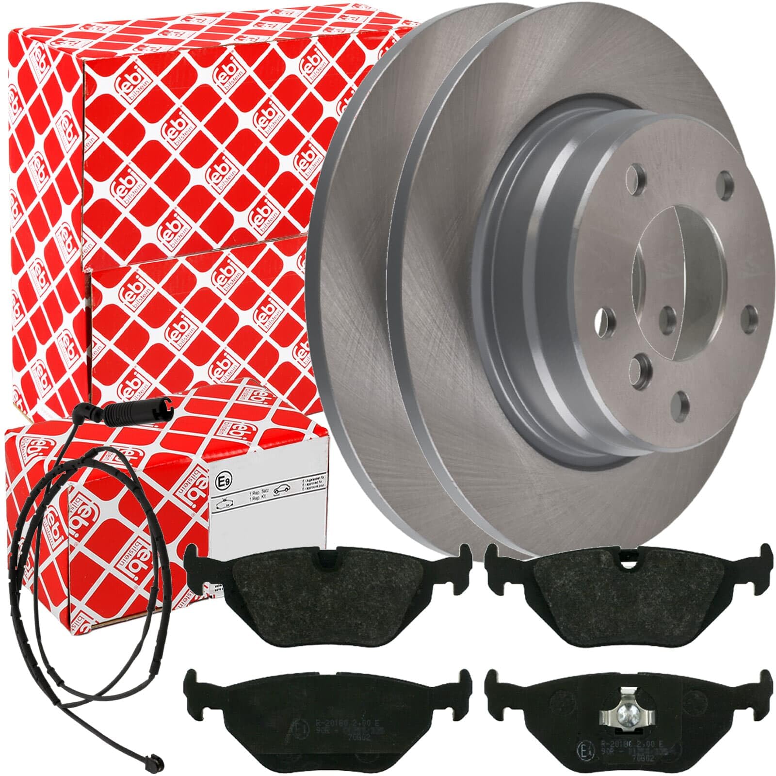 Febi Bremsscheiben Ø280mm + Beläge + Wk hinten | passend für 3er E46 316i+318i, Scheibenbremsensatz