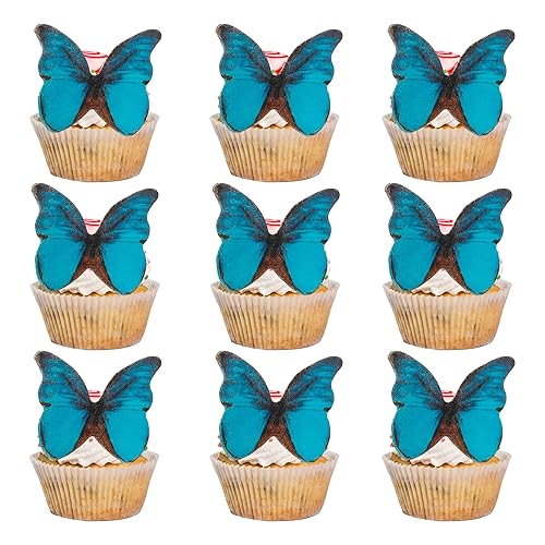 Miniatura 3 de Gyufise 48 piezas comestibles de mariposa para tartas, decoración de cupcakes de mariposa, papel de oblea comestible, mariposas, decoración de