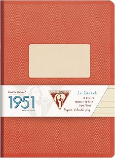 Clairefontaine 195196C Back To Basic 1951 Heftblock, A5, liniert, 96 Blatt, Farbig sortiert, 5 Stück