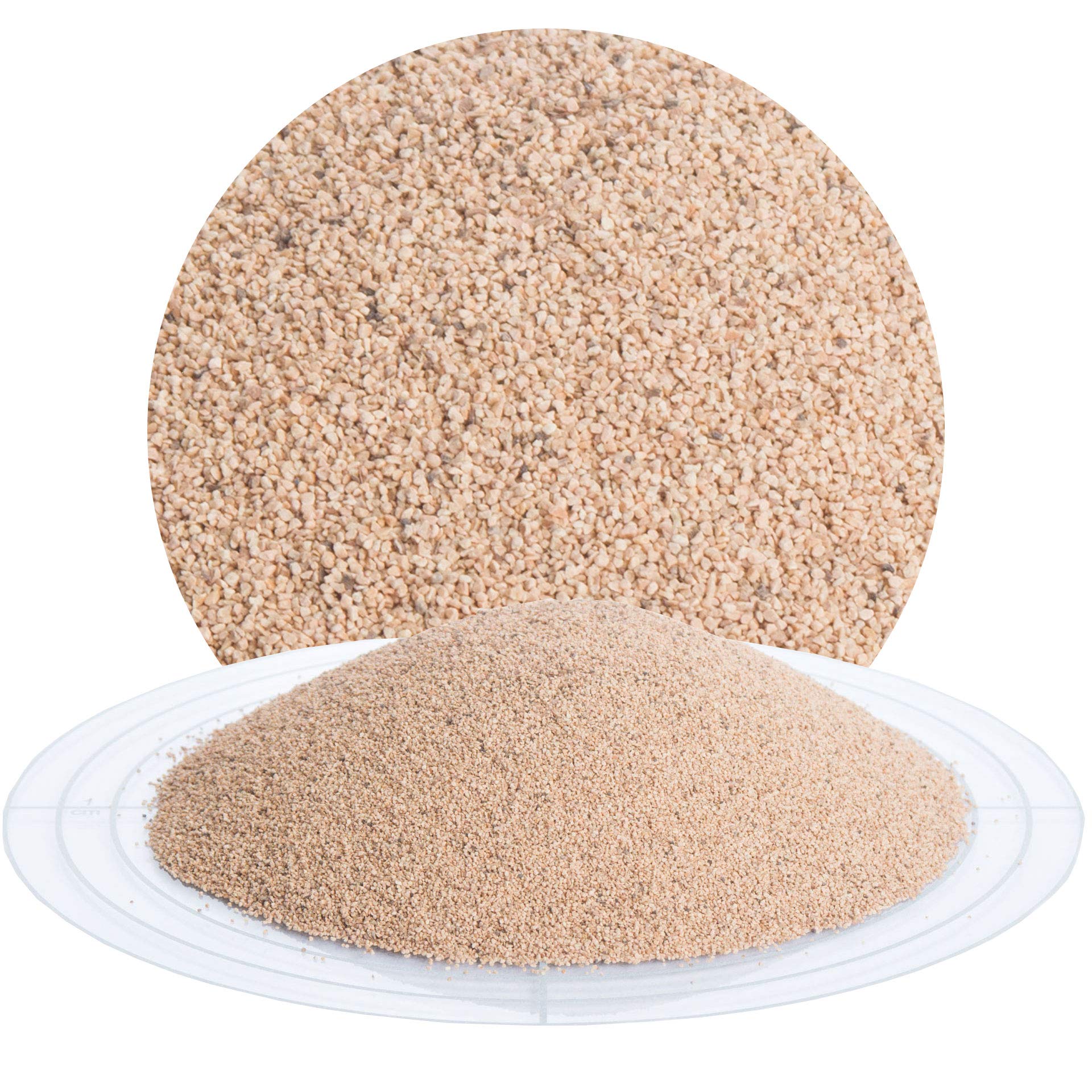 Schicker Mineral Nussschalengranulat Strahlmittel 200-450 µm 25 kg, organisches Mehrwegstrahlmittel, chemisch neutrale Oberflächenbehandlung ohne Eisenanteil, ideal für Aluminium, Edelstahl