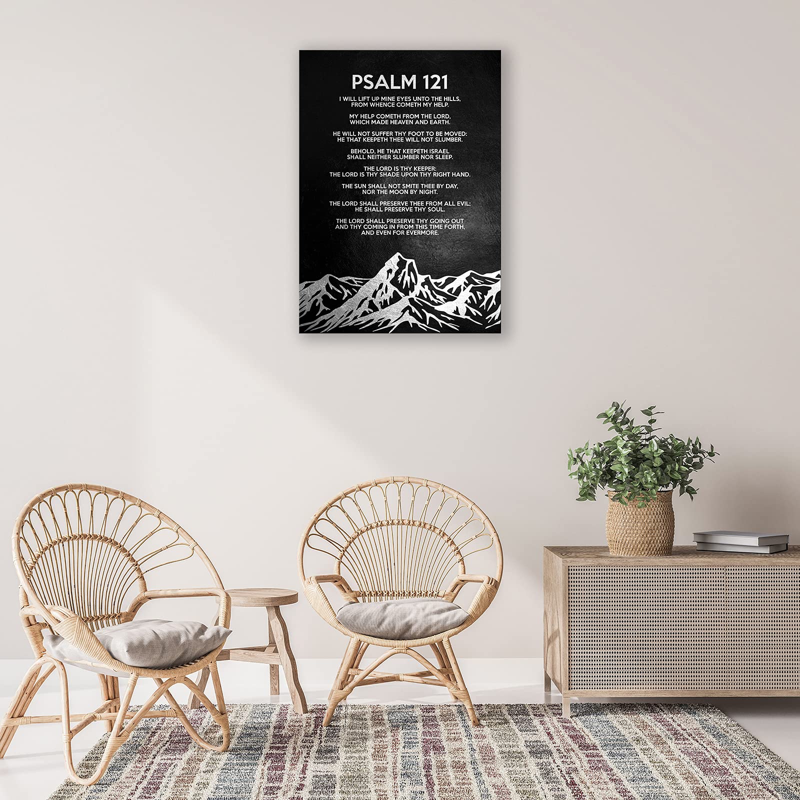 Palma 121 płótno cytaty sztuka ścienna plakat drukowane zdjęcia inspirująca dekoracja 'I Will Lift Up Mine Eyess' czarna grafika nowoczesny obraz do salonu oprawiony 16 x 24 cale (40 x 60 cm)
