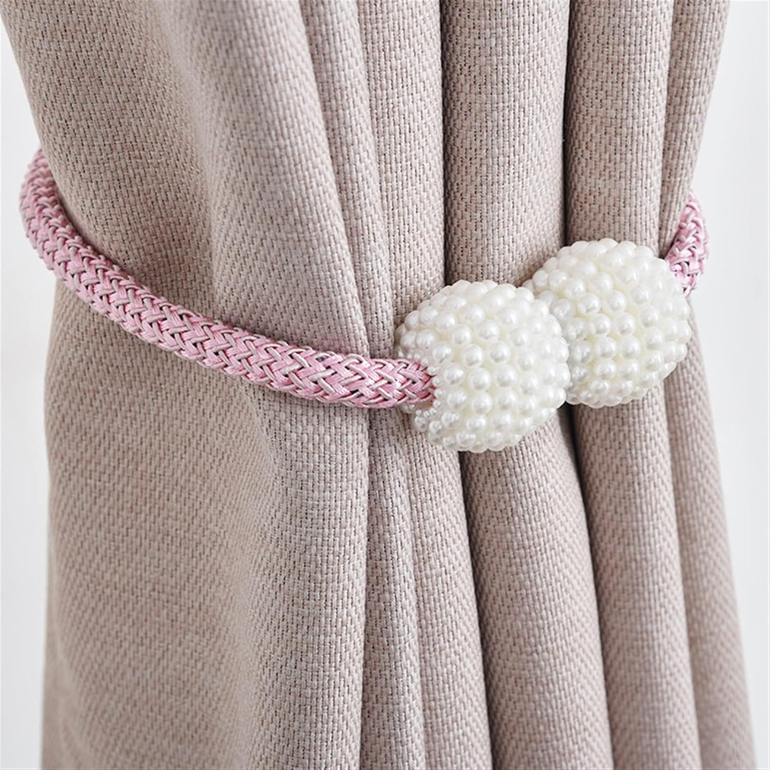 Tie Backs for Curtains,Curtain Tie Backs 10 Pcs Simple Pearl Curtains Tied with Magnetic Lacquette Spot Creative Curtains Buckle Magnet (Color : A)