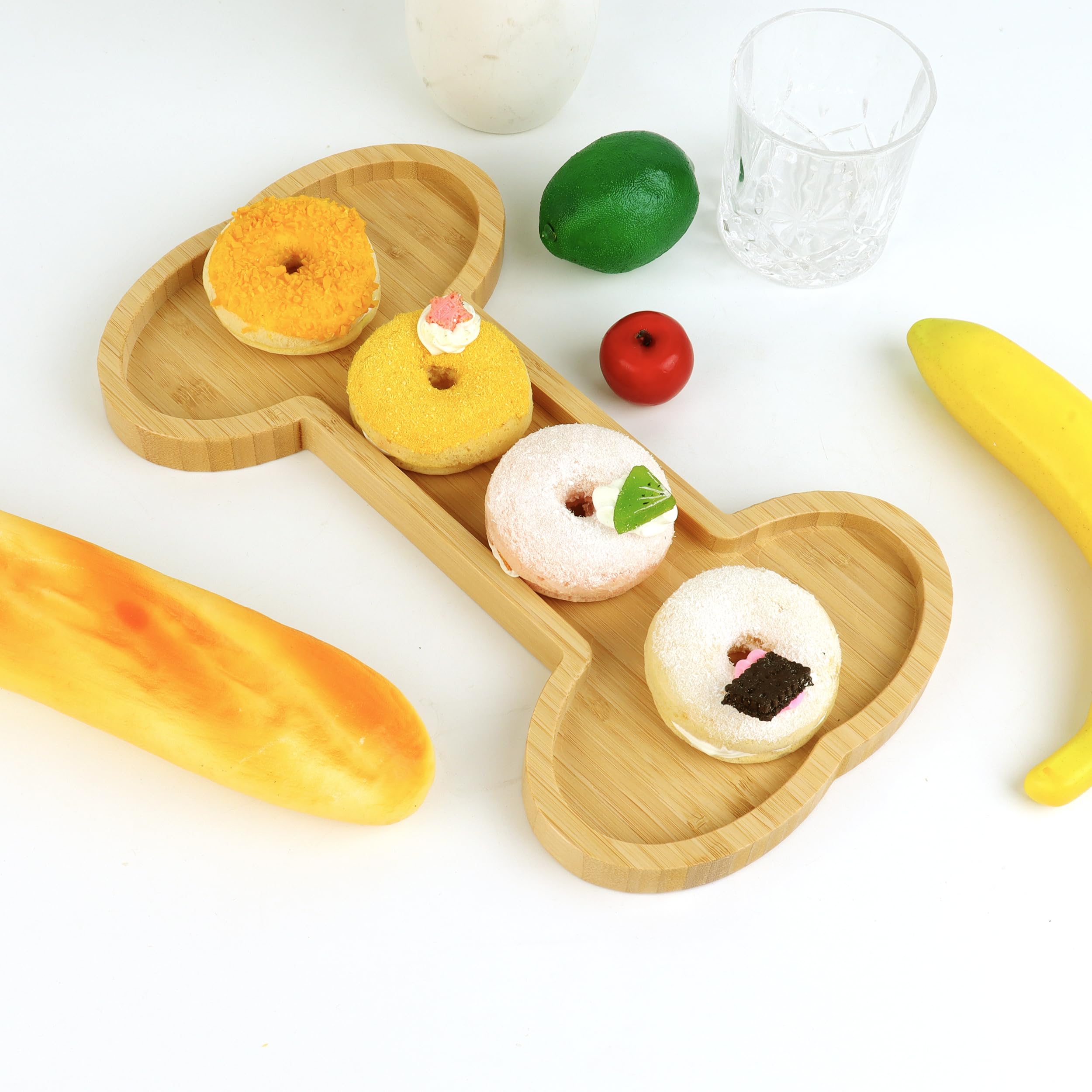 Dog Birthday Party Supplies Bone Shaped Serving Tray Platters Party Favors Wooden Cutting Board Candy Dish Bowl