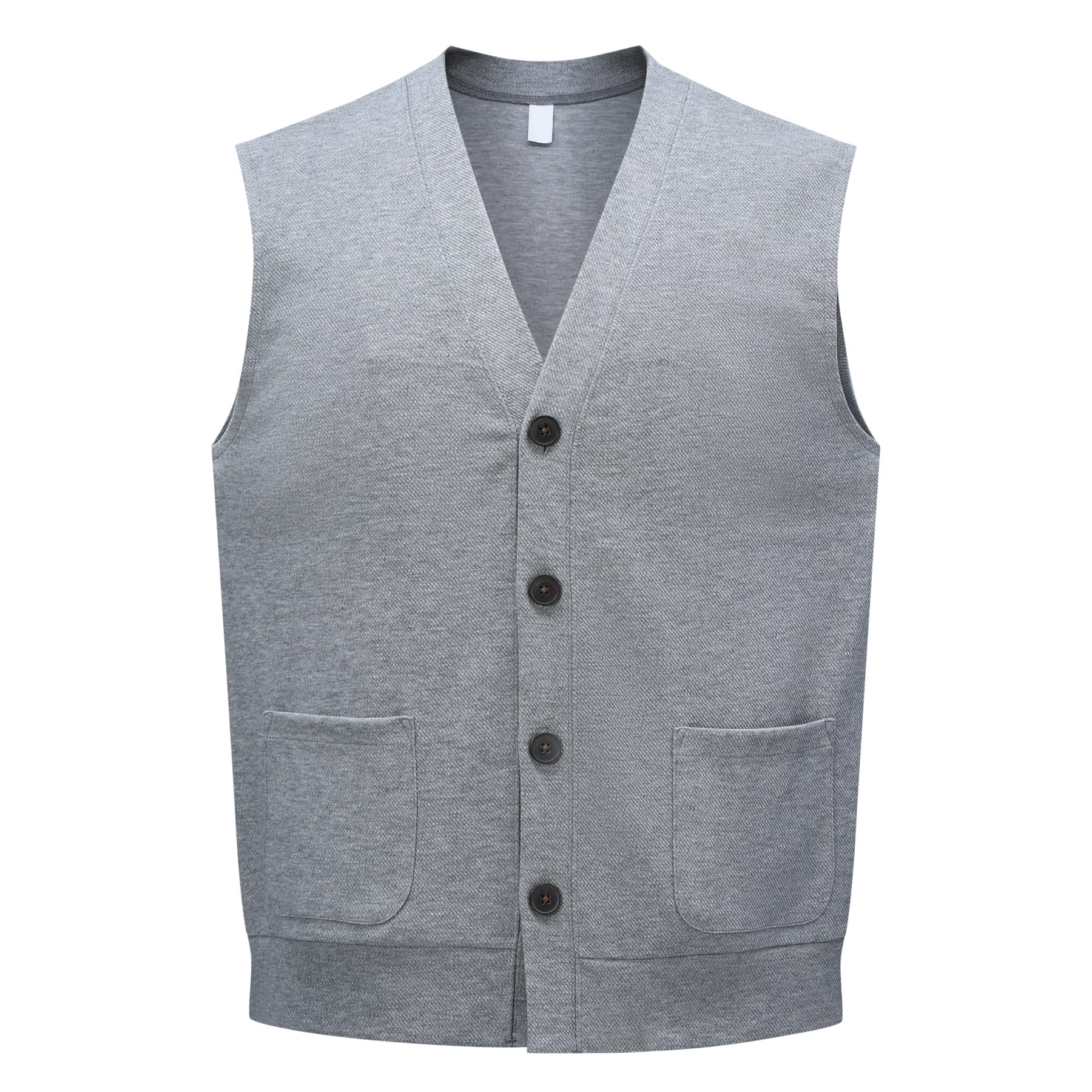 Allthemen Gilet Tricoté Homme Col V Pull sans Manches Classique avec Boutons Débardeurs Gentleman Chaud