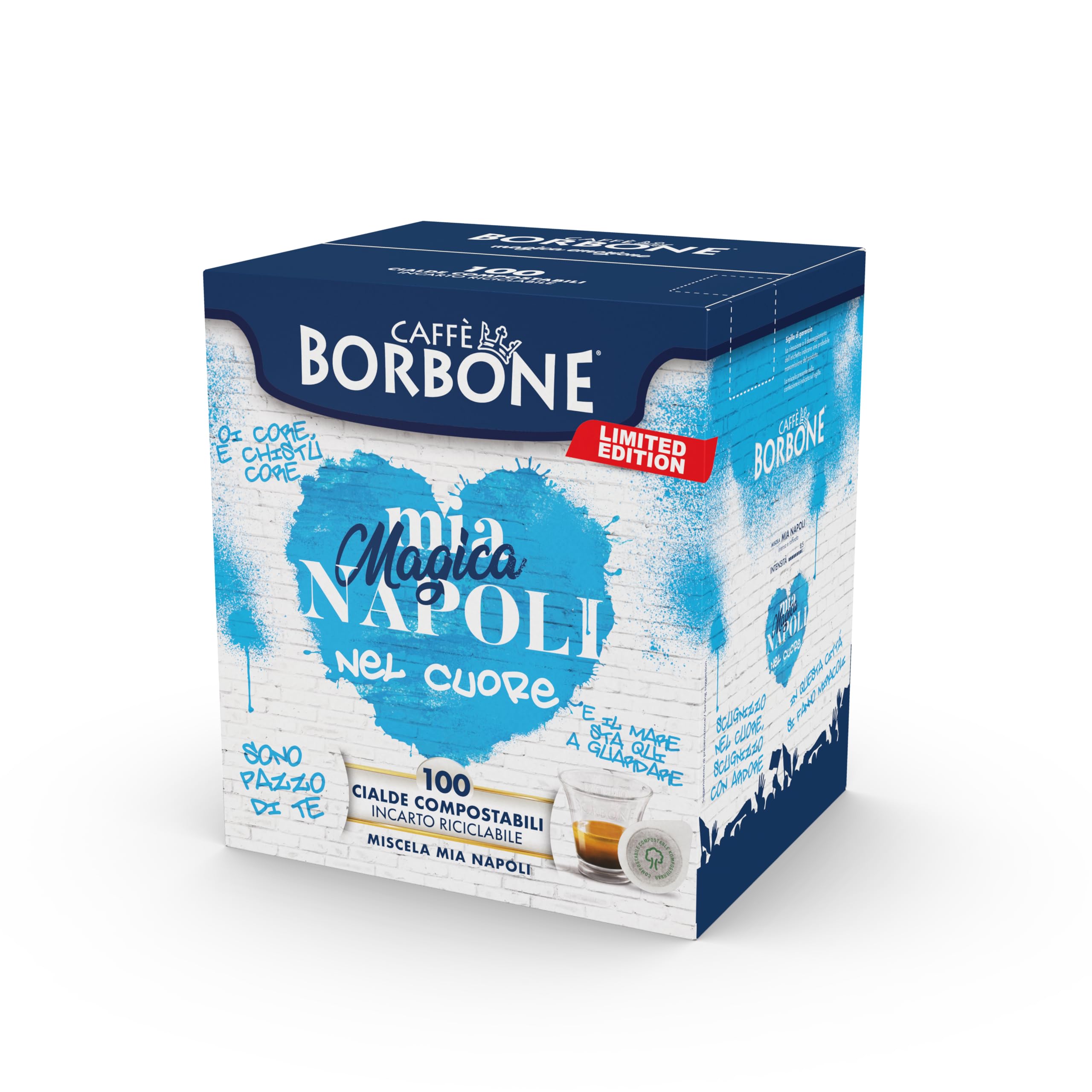 Caffè Borbone Cialda compostabile Mia Magica Napoli nel Cuore - Cialde Ese 44 - Edizione Limitata - Miscela Mia Napoli (400)