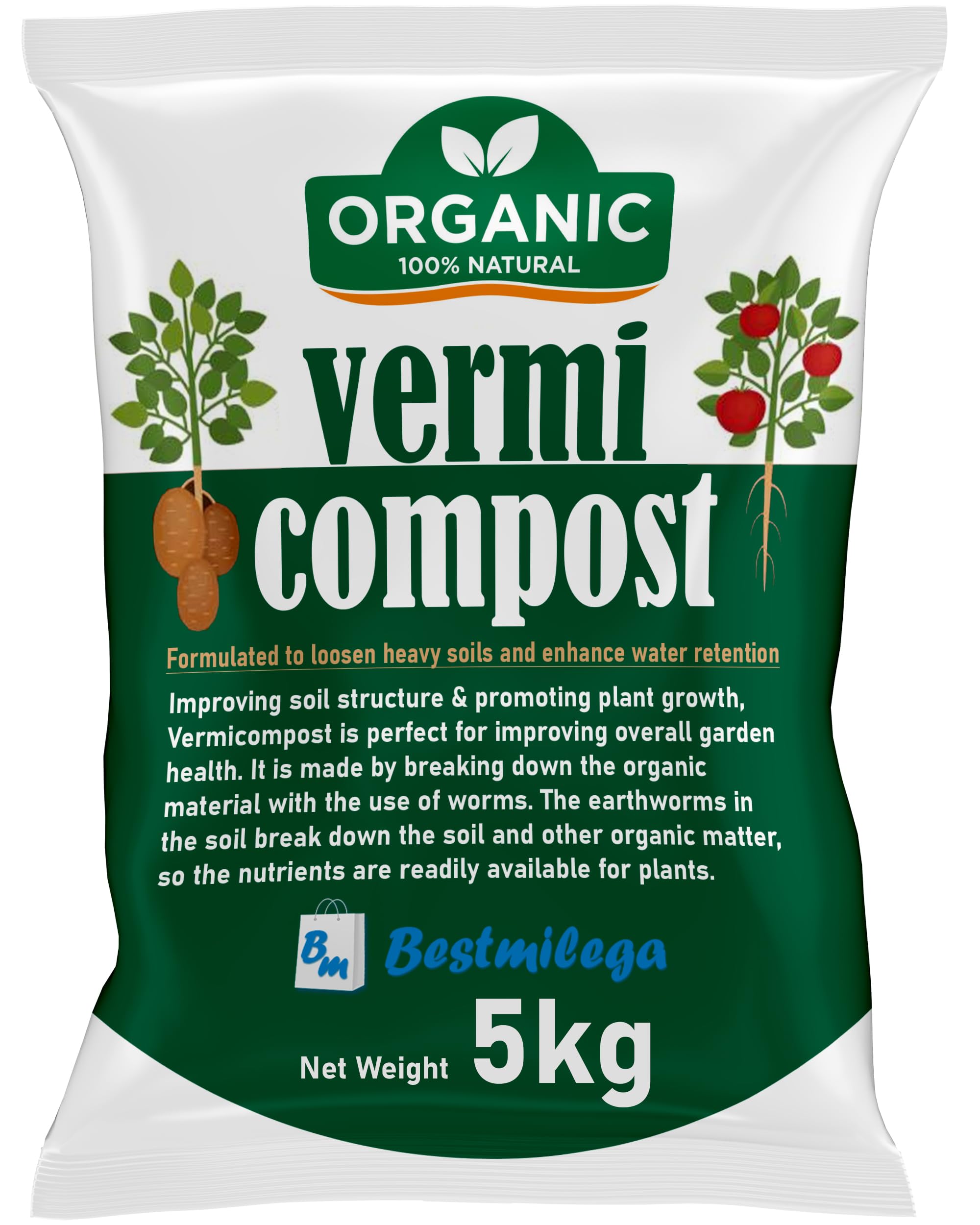 BEST MILEGA Vermicompost | Organic Manure for Plants | Fertilizer for Home Gardening | Soil Mix for Pot Plants | Compost Garden Soil | Enriched Potting Soil | Natural Booster for Flowering Plant (5) (B0CBQ9L3D3) Amazon Price History, Amazon Price Tracker