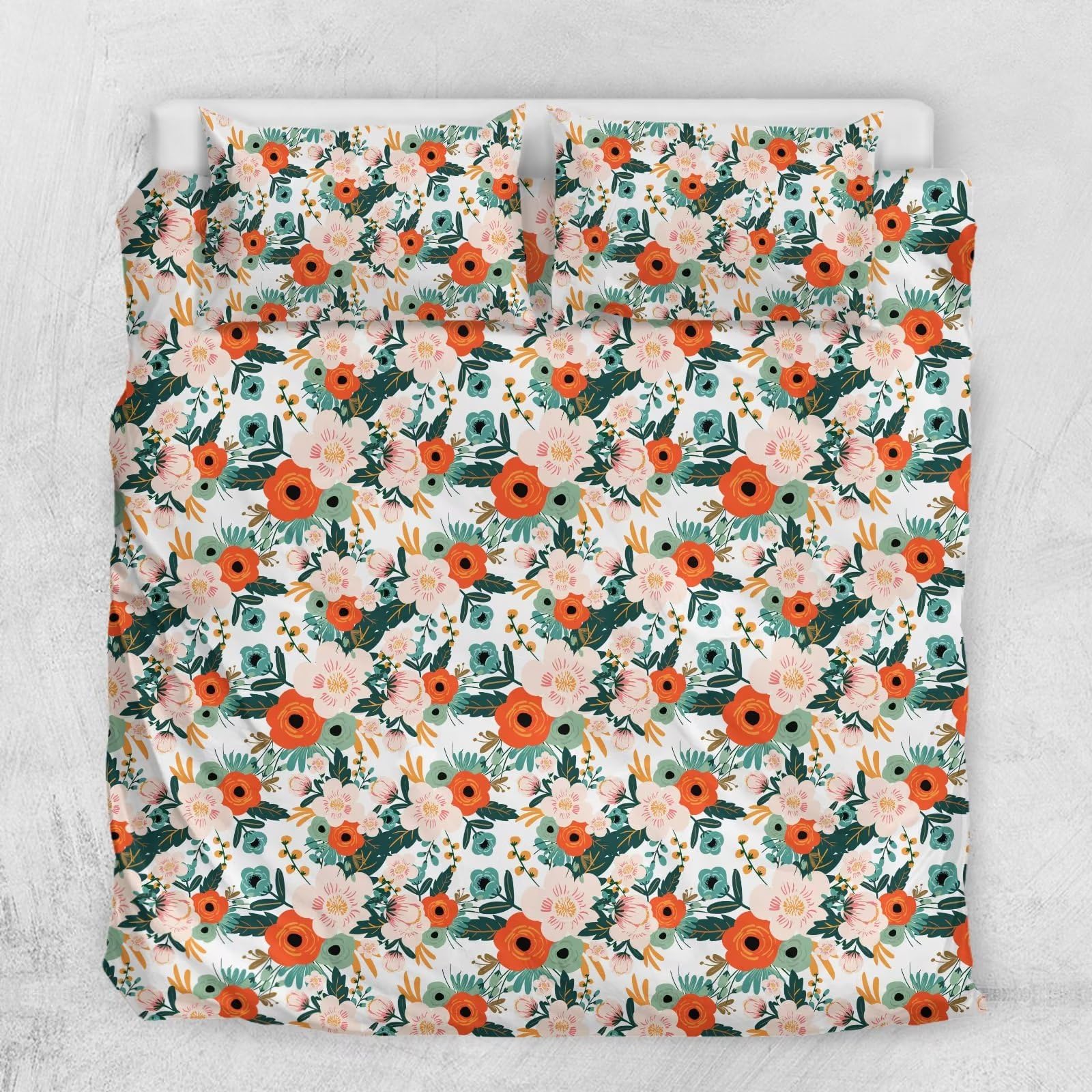 Parure de lit 3 pièces L 264x224cm avec housse de couette zippée et taies