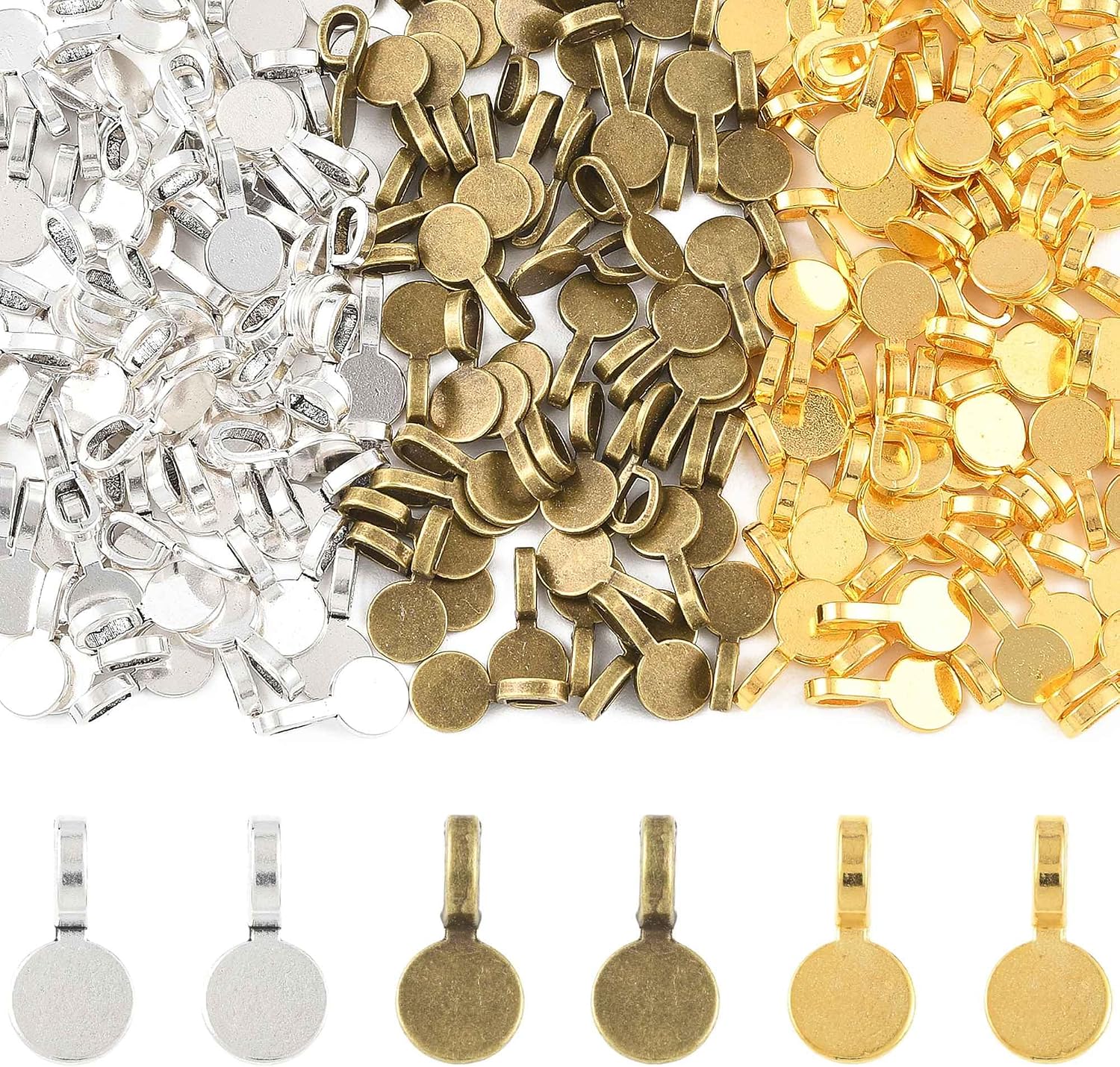 13-200Pcs Assorted Shapes Pendants Charms 14 Styles Antique Silver Bronze Tibetan Alloy Charms Vintage Pendants for Jewelry Bracelets Neckalces Earrings Keychains Making and Crafting