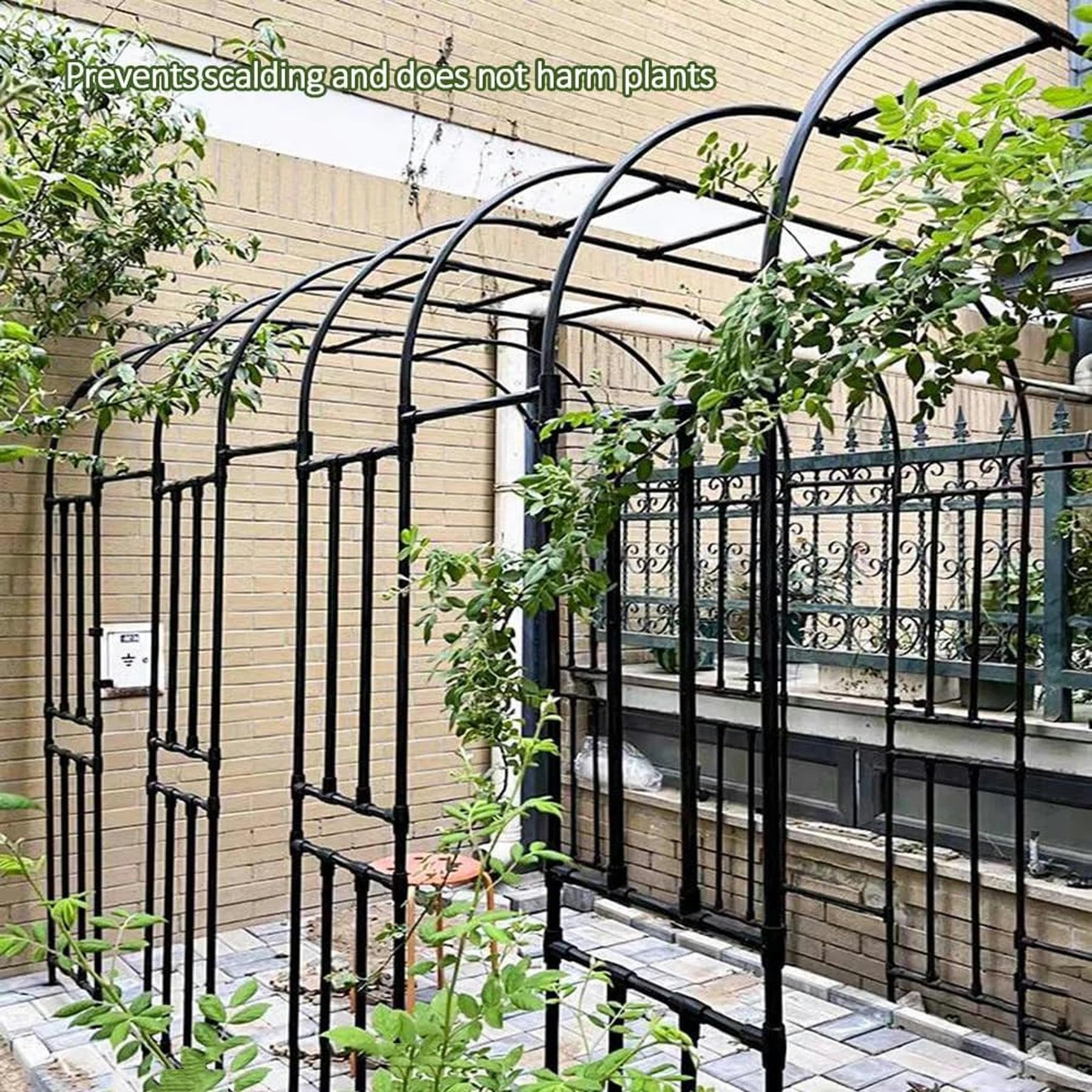 240cm Arche de Jardin pour Roses en Métal, Largeur 120-320cm, Arche Noire des Arcs en Acier Inoxydable Plantes, Montage Facile (Dimensions : 210 x 240 cm)