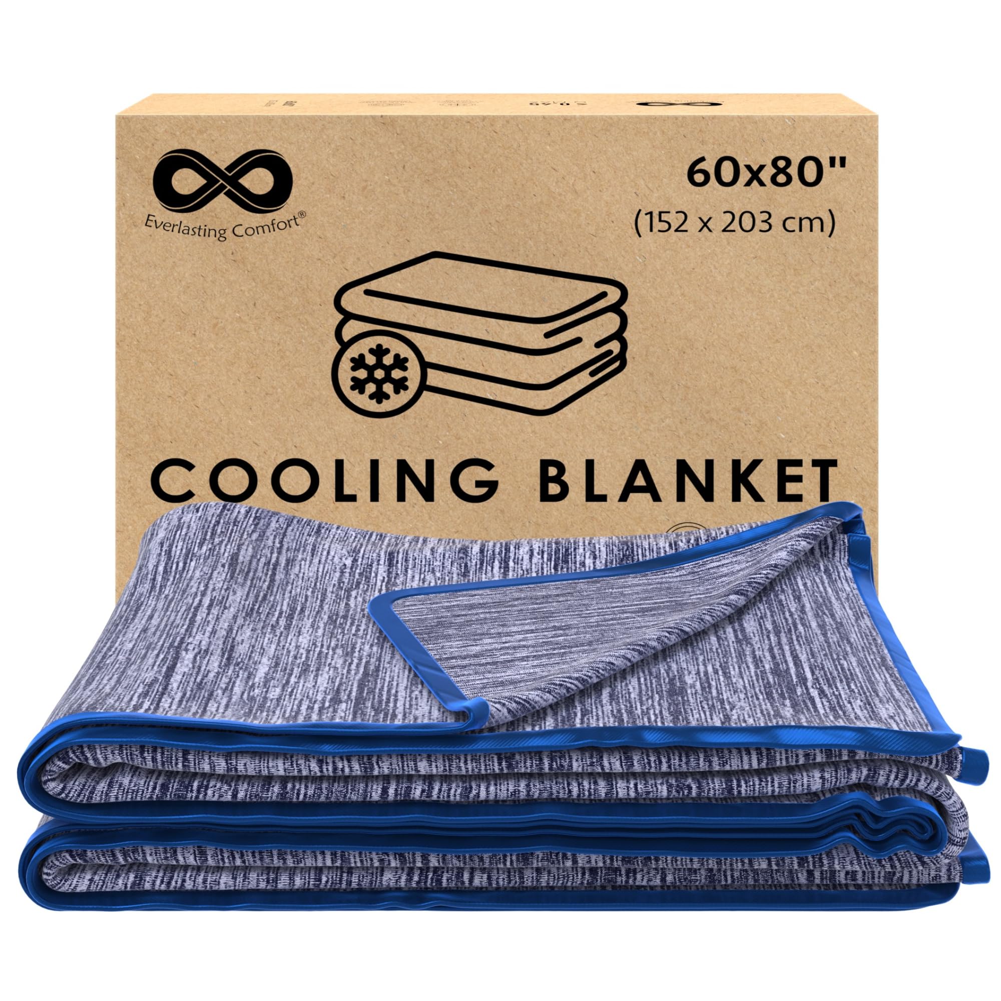 Everlasting Comfort Cooling Blanket - Dual-Sided Lightweight Summer Throw with Refreshing Fabric for Breathable Sleep - Soft and Comfortable Fibers (60x80)OEKO-TEX MADE IN GREENOEKO-TEX MADE IN GREENOEKO-TEX MADE IN GREEN