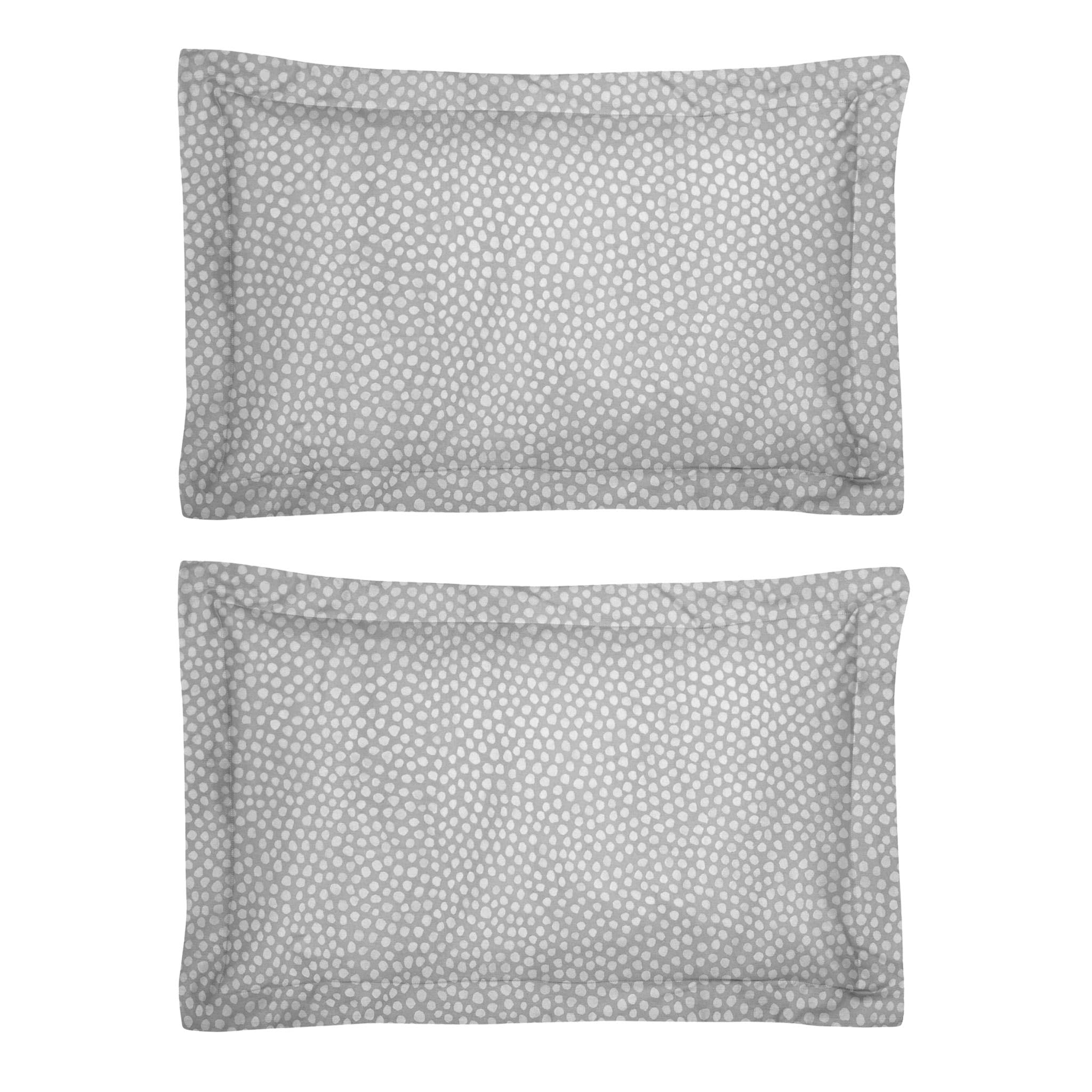 Leruum Dots Grey Grey Oxford Pillowcases 2 Pack Pattern Dots Cotton Pair Pillow Covers 2(50X75+5)