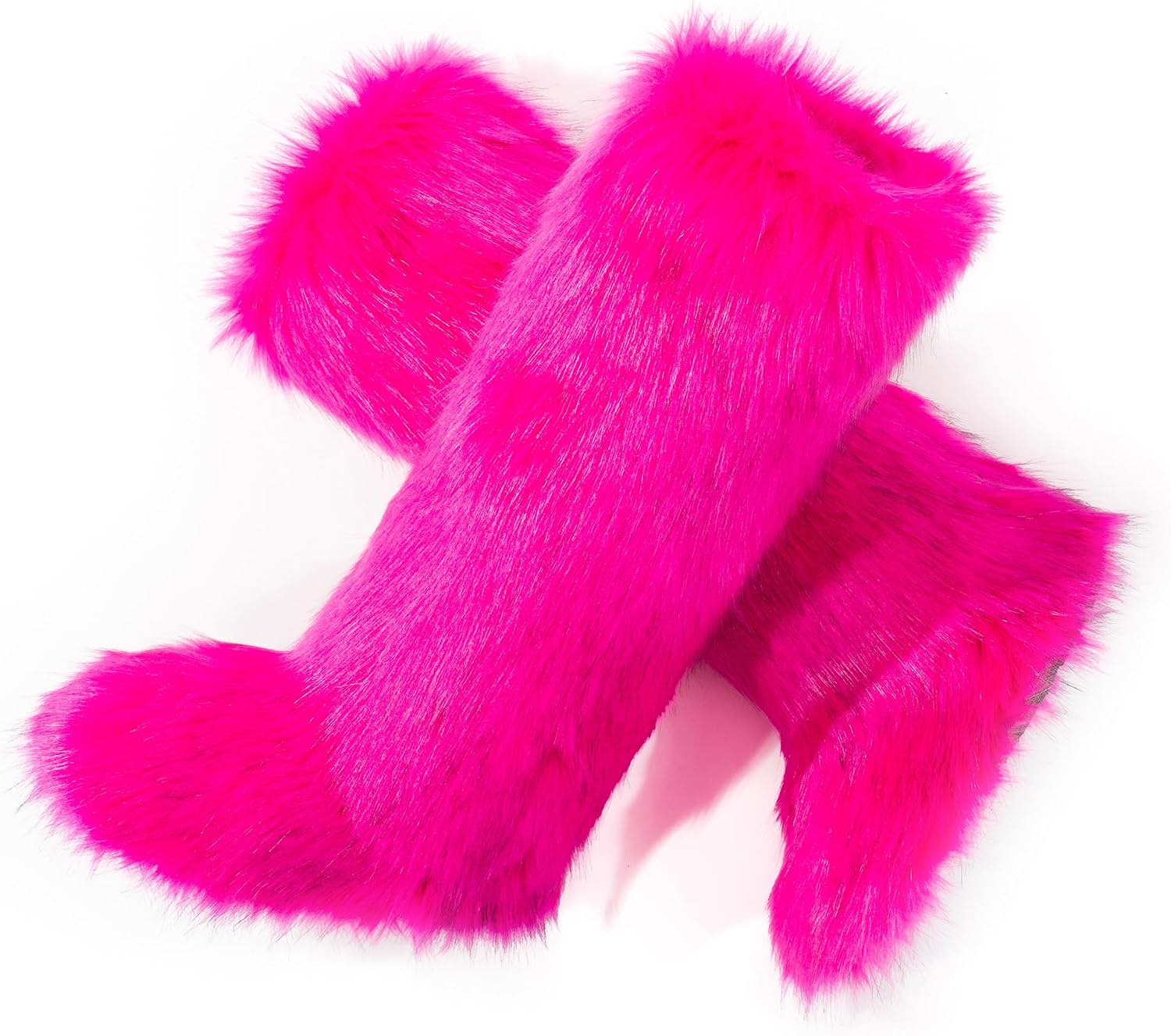 Women's Faux Fur Boots Knee-High Furry Snow Boots
