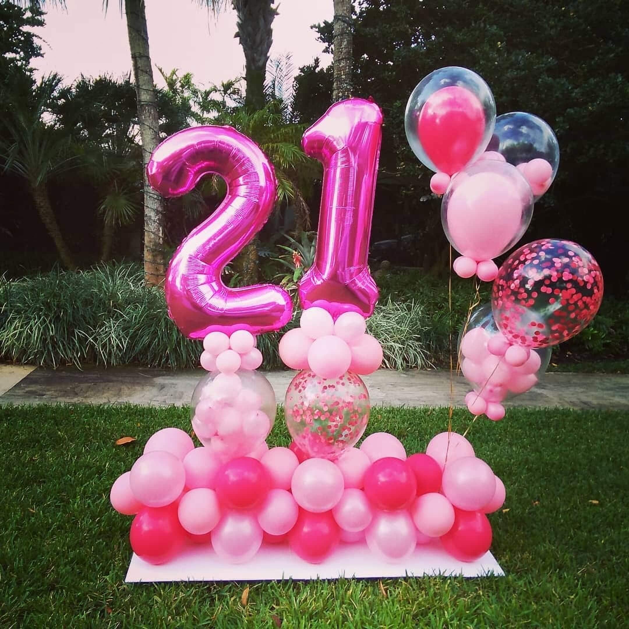 Rainbow Number 21 16 Balloon Numbers 40 Inch Rose Gold Giant Jumbo Huge 12 Or 21 Foil ...