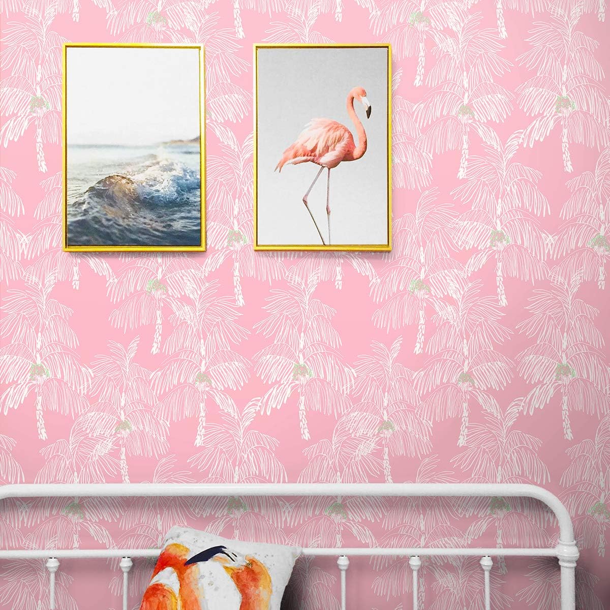 NextWall Palm Beach Tropical Peel and Vinyl Stick Wallpaper (Flamingo)