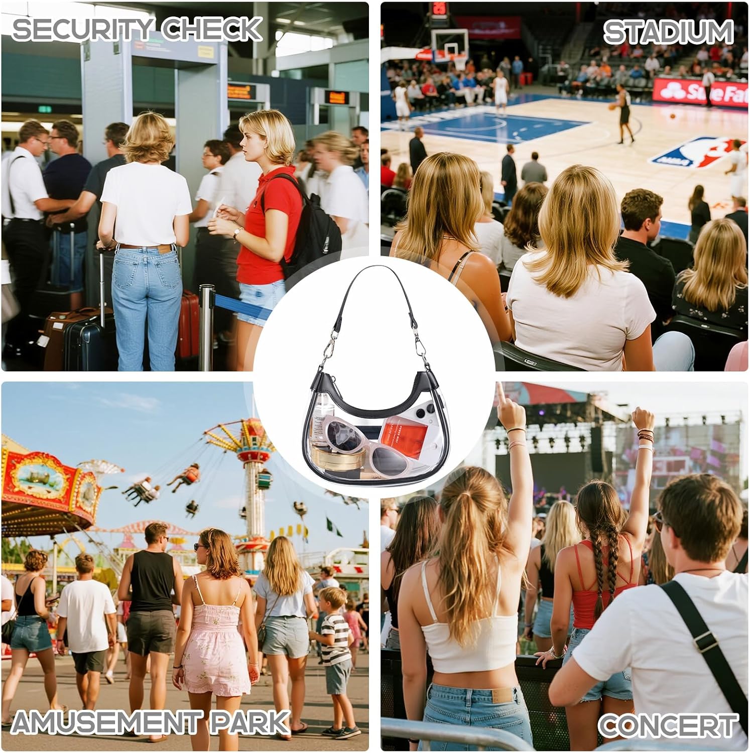Clear Bag for Stadium Events, Clear Shoulder Bag for Stadium Approved with Wallet, for Concerts Sports Events - Image 7