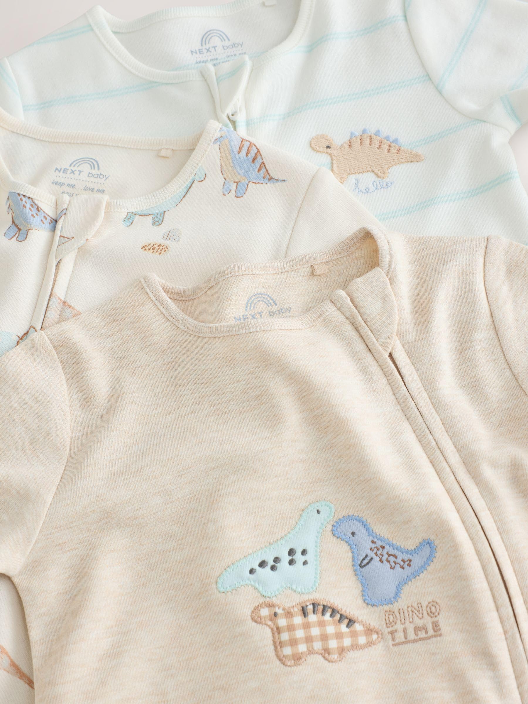 NEXT Bambini Confezione da 3 Tutine Bebè con Zip bidirezionale