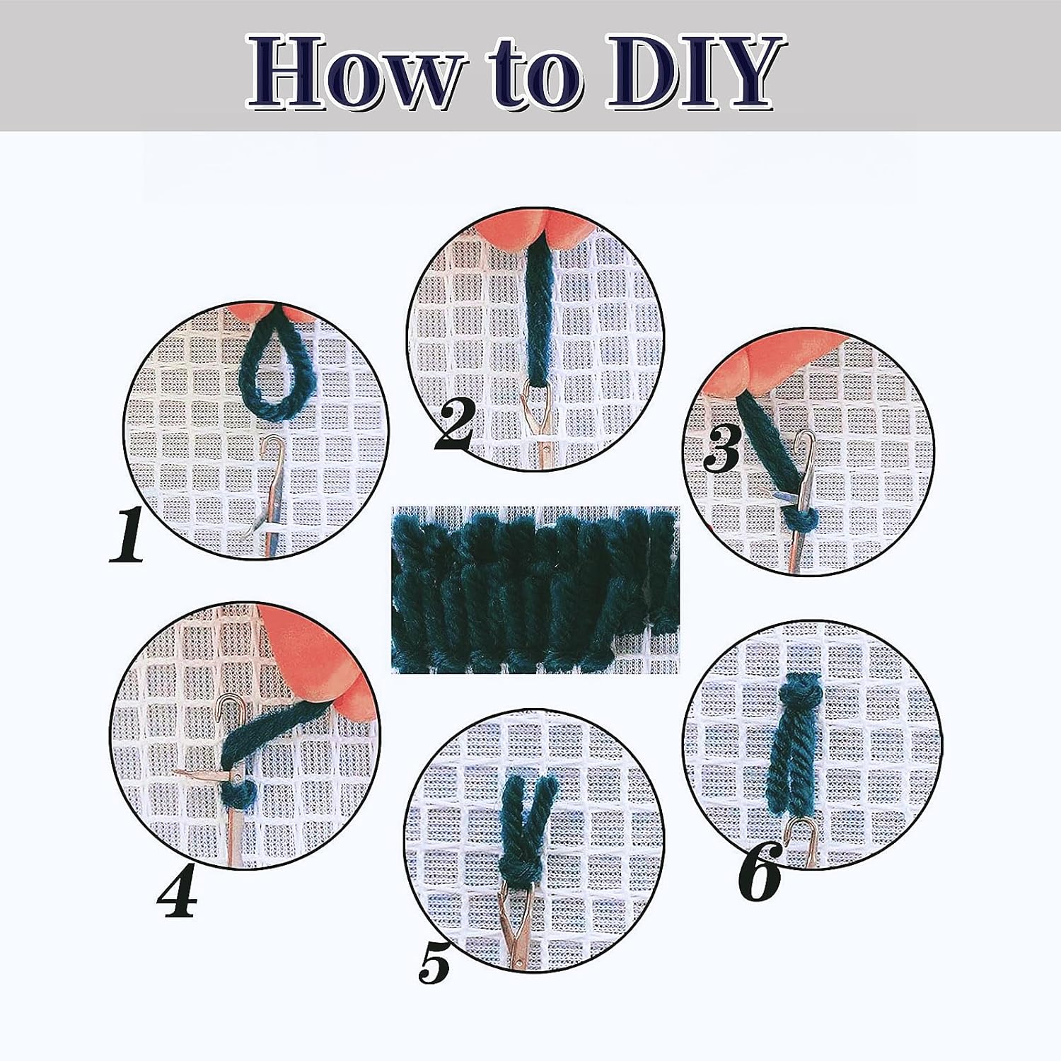 Latch Hook Pillow Kits Cartoon Easter Rabbit in Flowers Stamped Pillowcase Handamade Crochet Yarn Hook and Latch Emboridery Throw Pillow Cover for Home Sofa Decor 43x43cm(3)