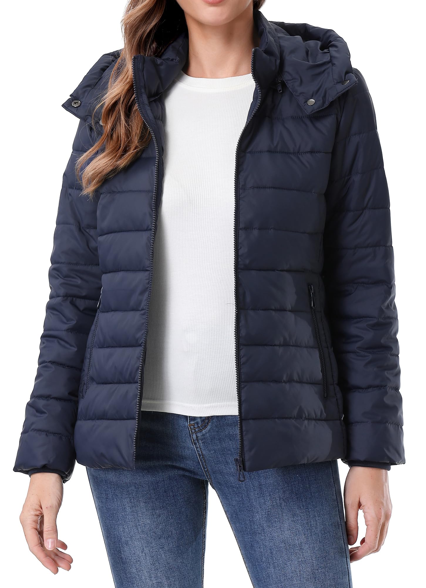 TDYPCI Piumino invernale da donna, leggero, impermeabile, trapuntato, corto, piumino da donna, caldo