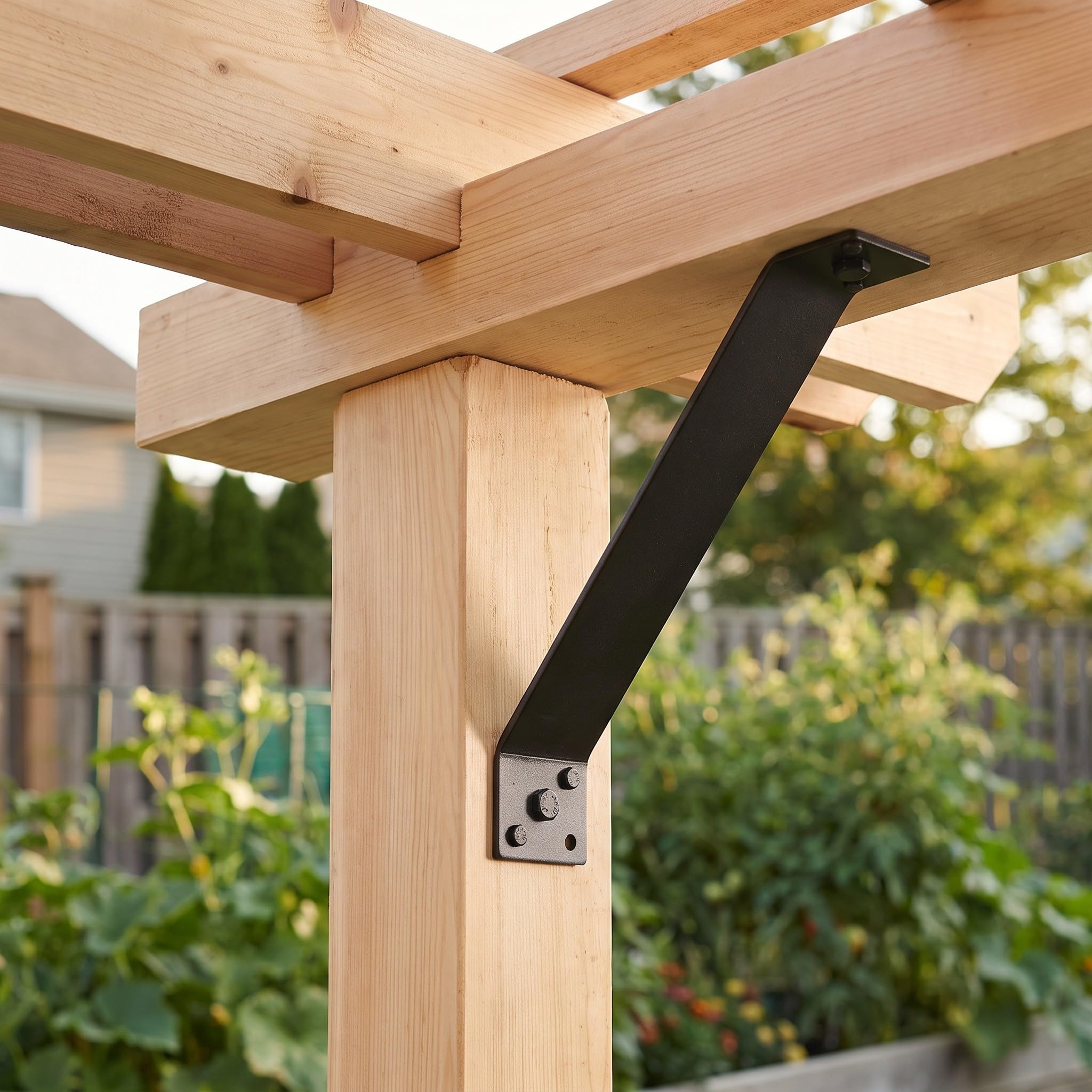 Toddmomy 4 Stück 45-Grad-Winkelhalterungen für Pergolen | Hochleistungsverbinder für Holzkonstruktionen, passend für Gartenpavillons, Baumhäuser, Hütten und Terrassen