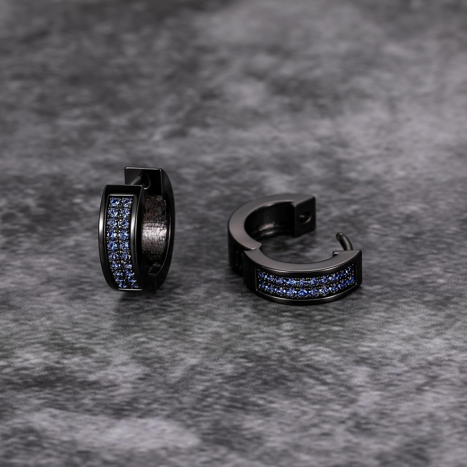 TRUMIUM Earrings For Men Women Cubic Zirconia Hoop Mens Silver Earrings Plated Huggie Cartilage Cuff Hypoallergenic Stud 10mm Round Circle