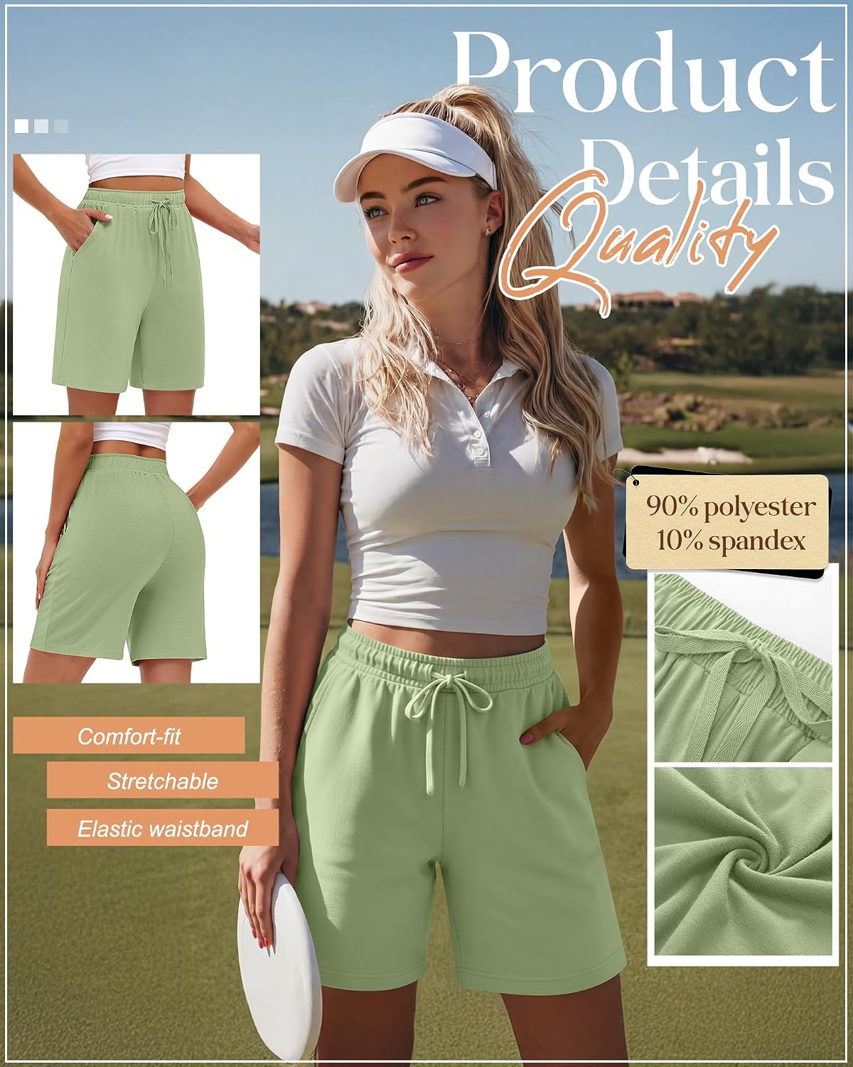 Neer 3 Pack Women's Bermuda Shorts Running Yoga | Knee Length Sweat Shorts, High Waist Pant with Drawstring, Loose Athletic Outfits with Pocket, Summer Casual Lounge Clothes