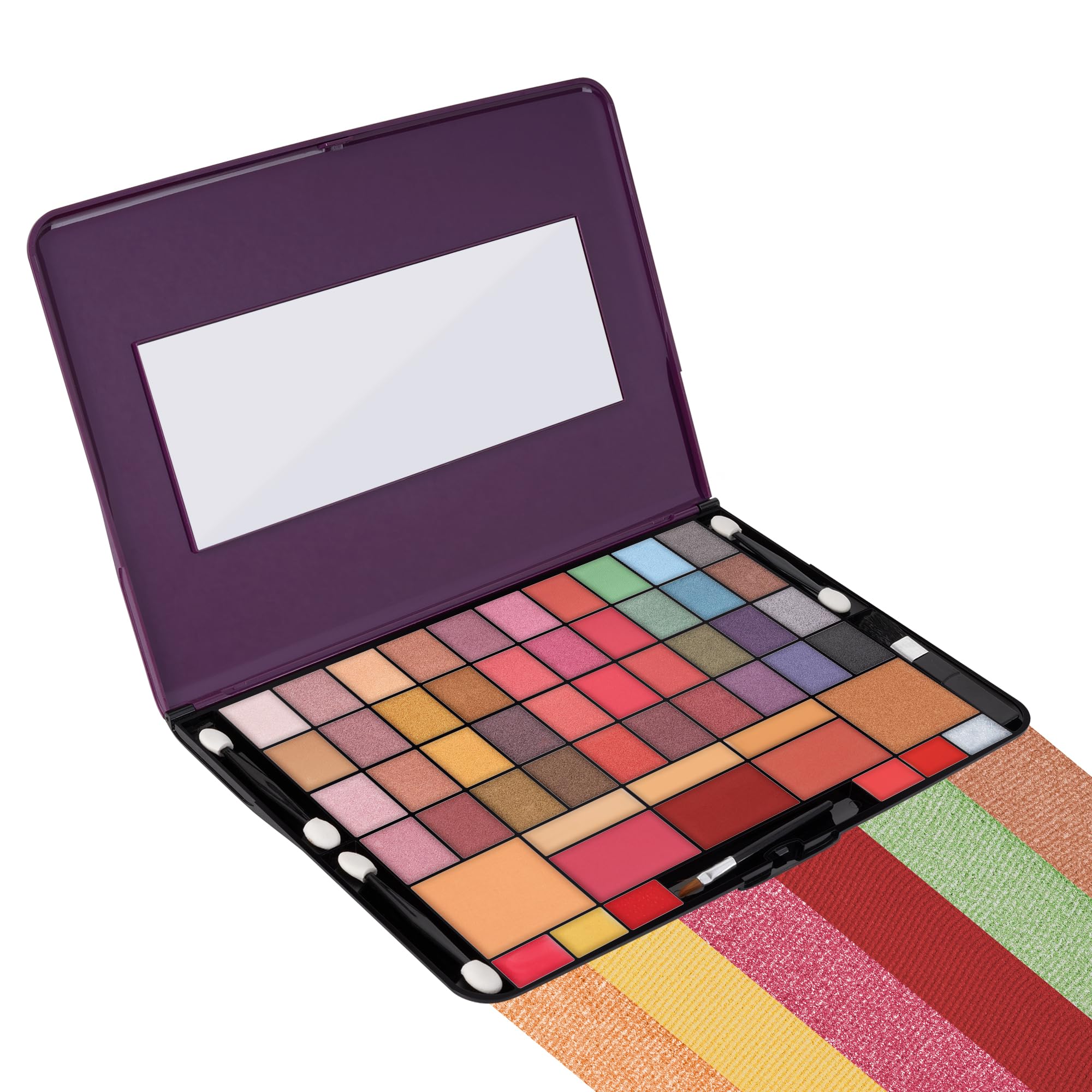 Hilary Rhoda Professional Makeup Kit | 40 Eyeshadows | Highlighter | Face Powder | 3 Contour & 3 Blushes | 6 Lip Glosses | Makeup Kit for Women | Highly Pigmented | 4 Brushes - 74g (Multicolor Shade-1)-image-37